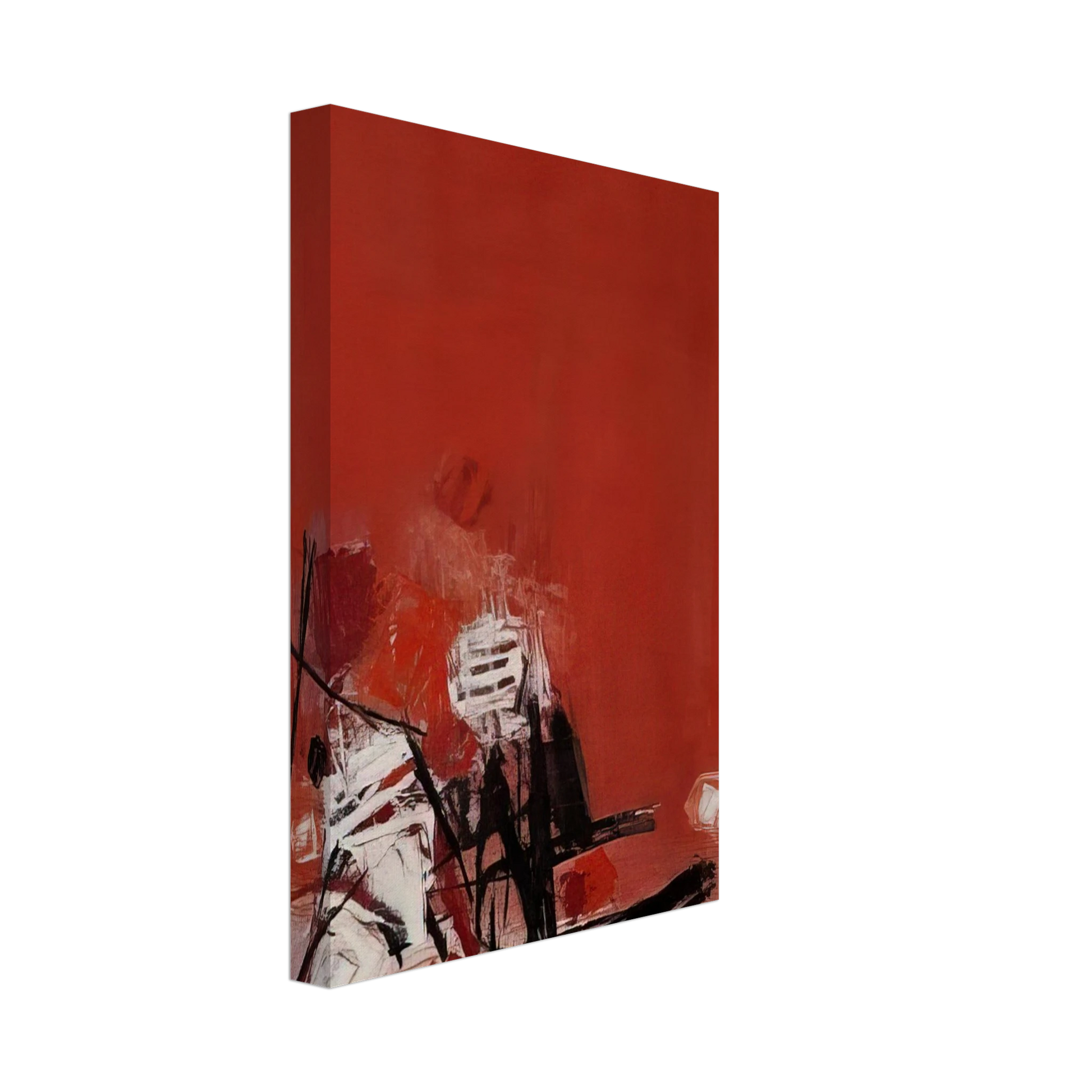 Chu teh Chun - COMPOSITION ROUGE Canvas - 70x100 cm / 28x40 inches-canvas