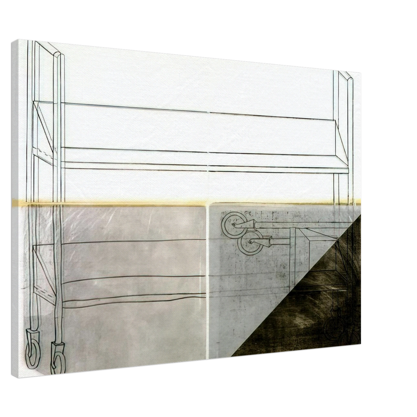 Dieter Roth - Large Trolley - 1972 Canvas - 20x30 cm / 8x12 inches-canvas