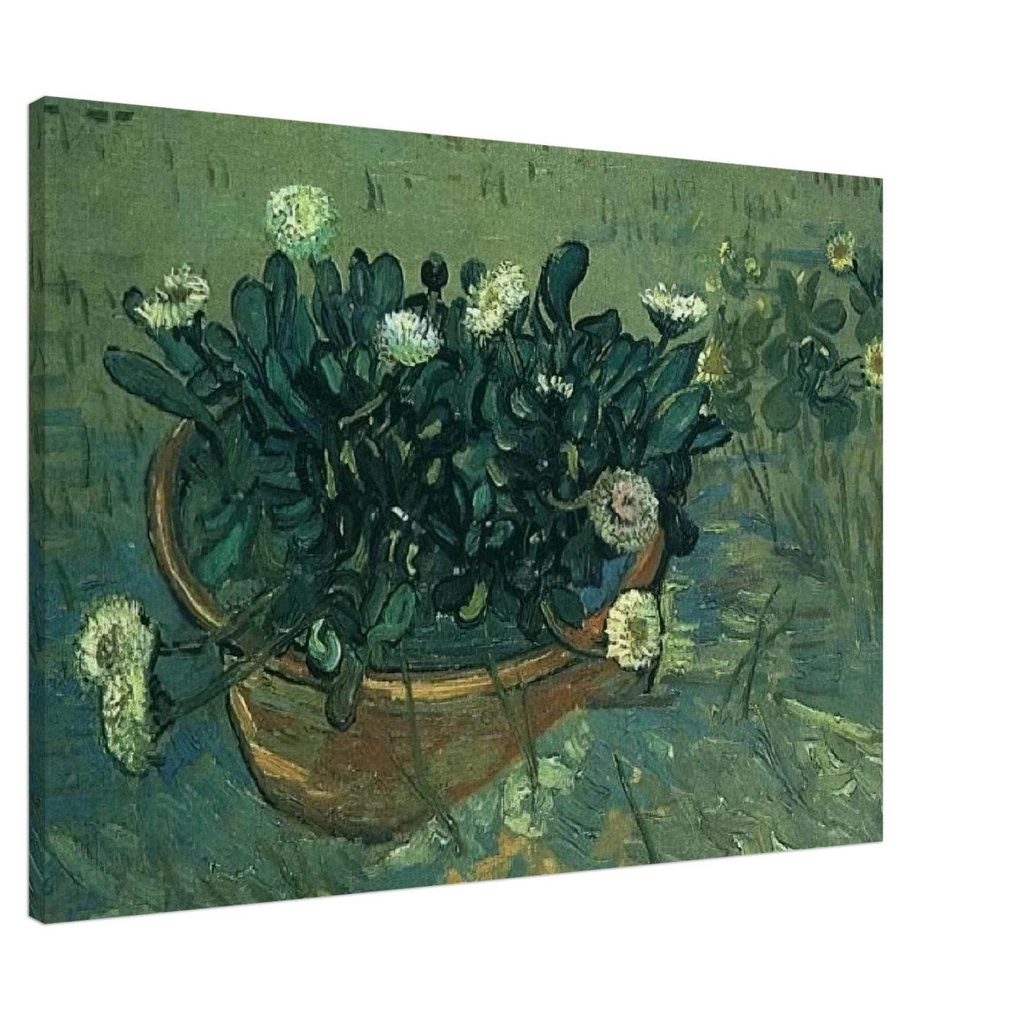 Vincent van Gogh - Still Life Bowl with Daisies Canvas - Default Title-canvas