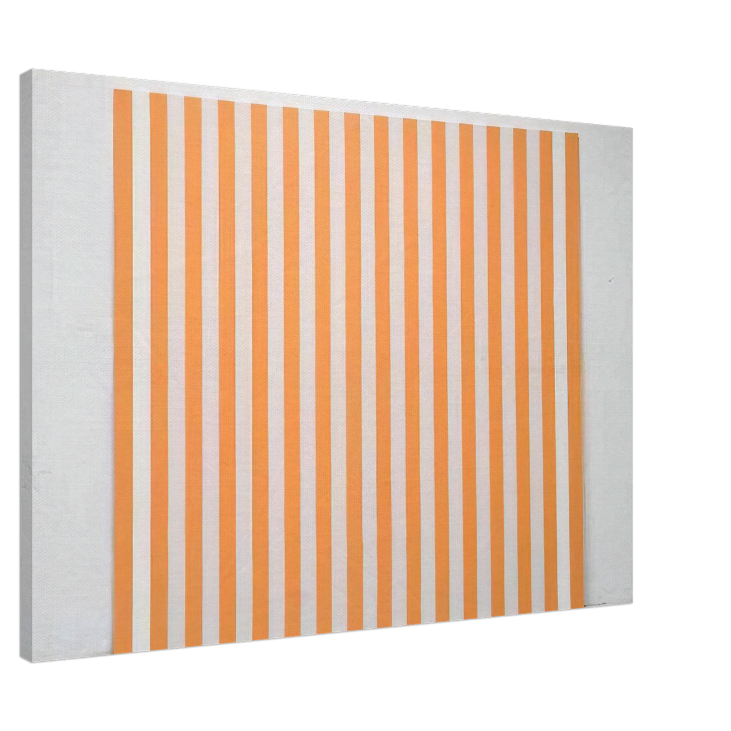 Daniel Buren - Peinture acrylique blanche sur tissu raye blanc et orange - 1972 Canvas - 20x30 cm / 8x12 inches-canvas