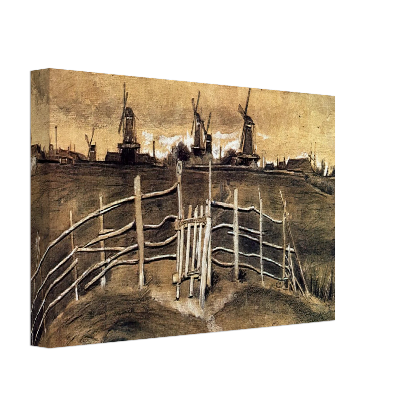 Vincent van Gogh - Windmils at Dordrecht Canvas - 40x60 cm / 16x24 inches-canvas
