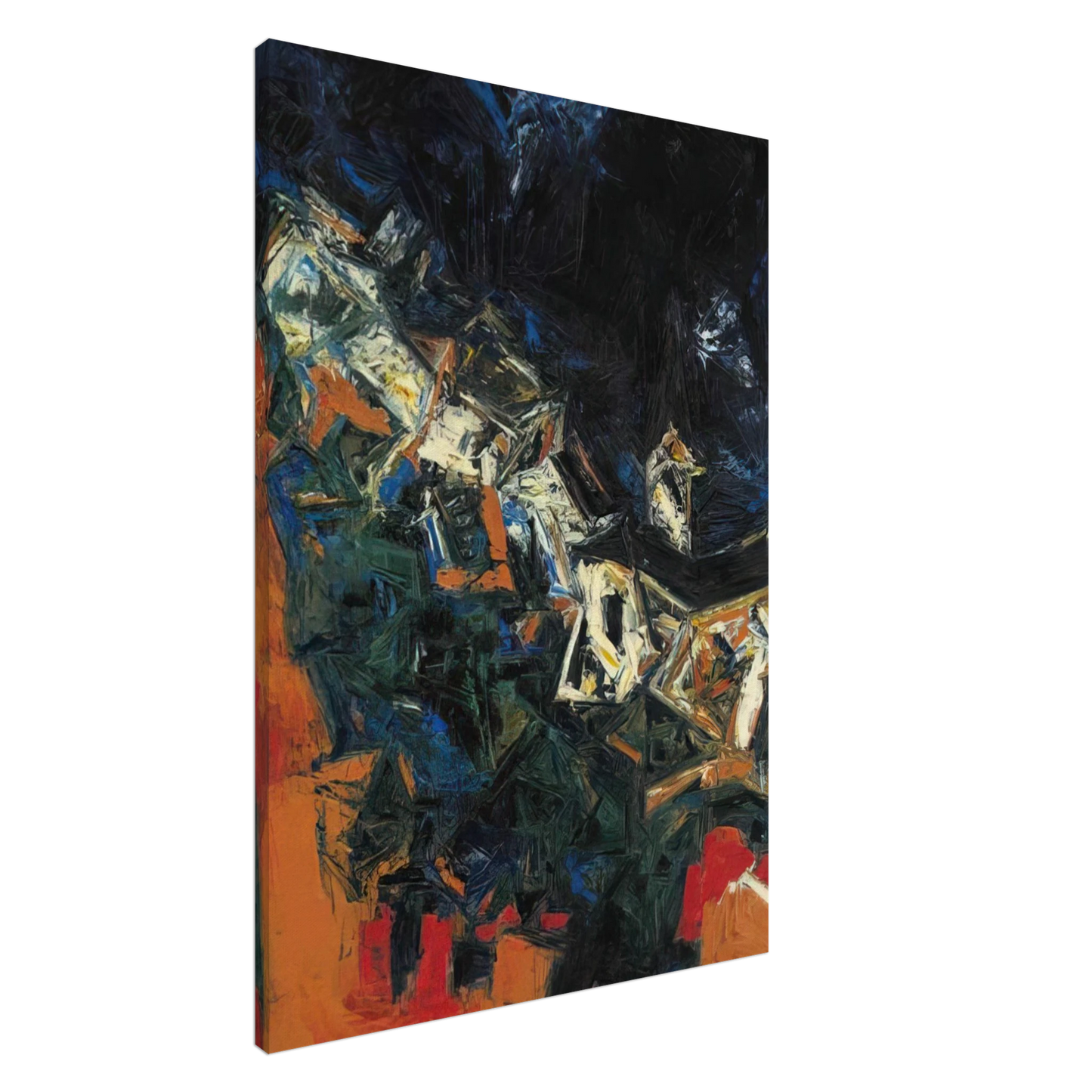 S. H. Raza - Clocher du Village - 1958 Canvas - 20x30 cm / 8x12 inches-canvas