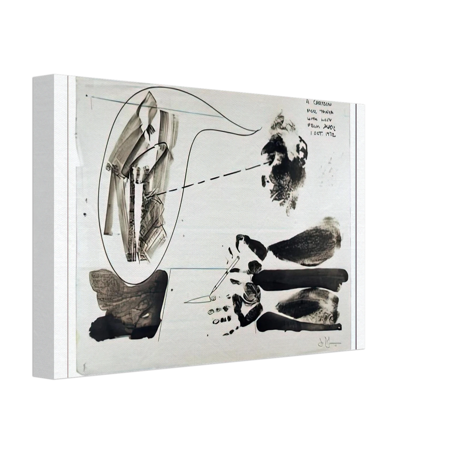 Jasper Johns - CARTOON FOR TANYA 1972 Canvas - 40x60 cm / 16x24 inches-canvas