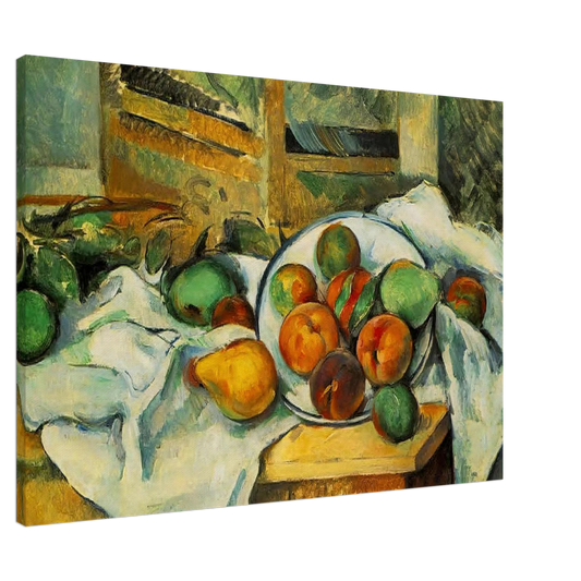 Paul Cezanne - Table, Napkin and Fruit Canvas - 20x30 cm / 8x12 inches-canvas