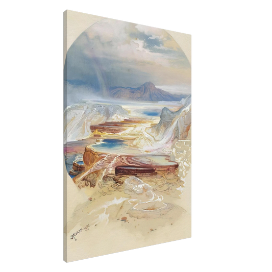 Thomas Moran - Minerva Terrace Yellowstone Canvas - 20x30 cm / 8x12 inches-canvas