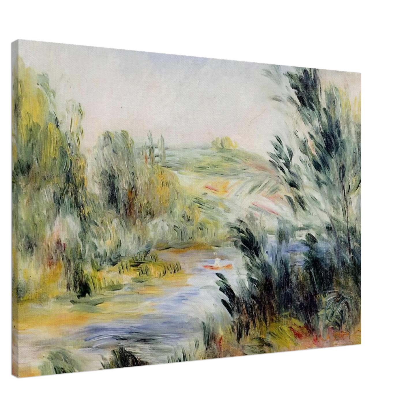 Pierre-Auguste Renoir - The Banks of a River, Rower in a Boat Canvas - 20x30 cm / 8x12 inches-canvas
