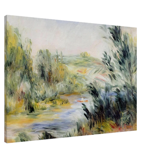 Pierre-Auguste Renoir - The Banks of a River, Rower in a Boat Canvas - 20x30 cm / 8x12 inches-canvas