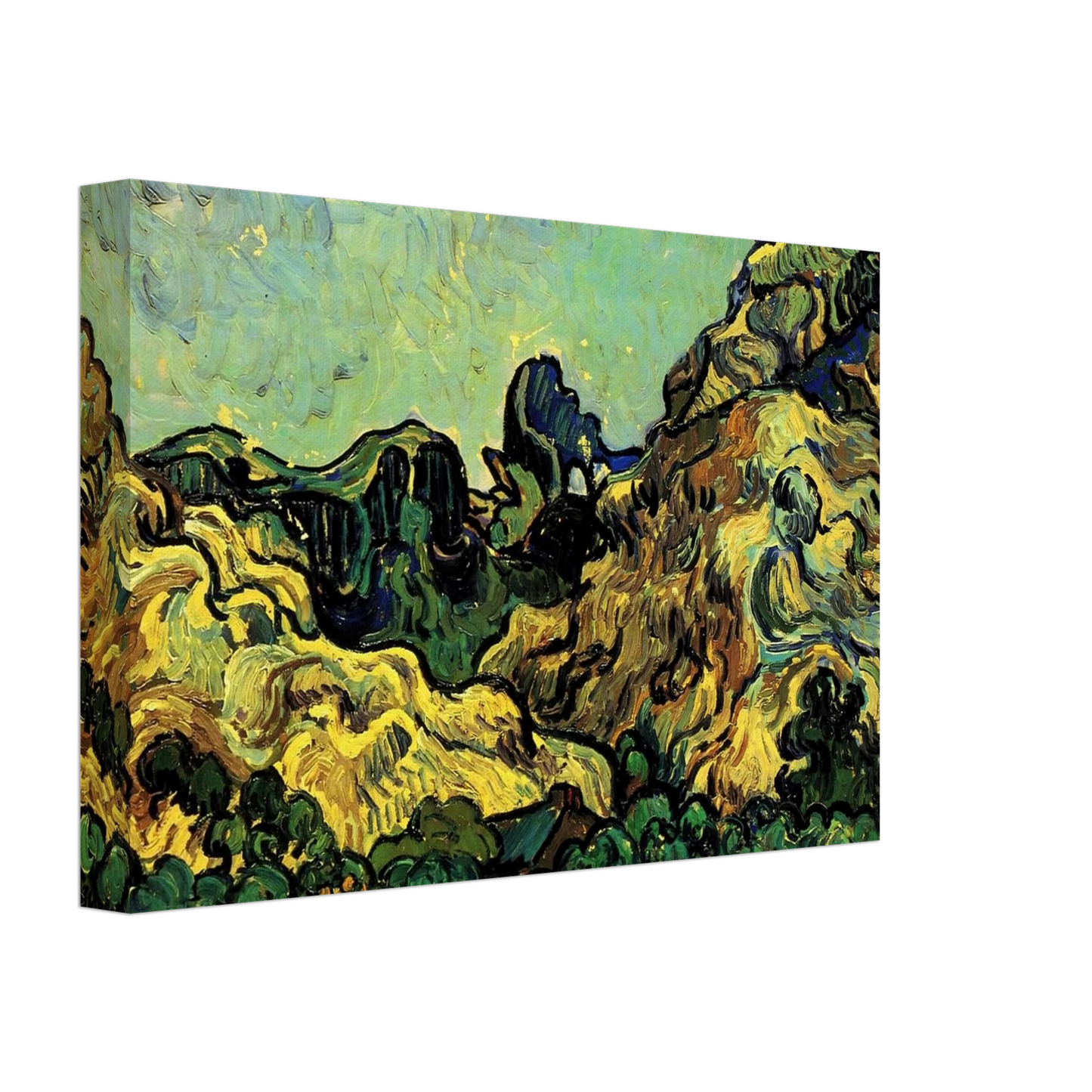 Vincent van Gogh - Mountains at Saint-Remy with Dark Cottage Canvas - 40x60 cm / 16x24 inches-canvas