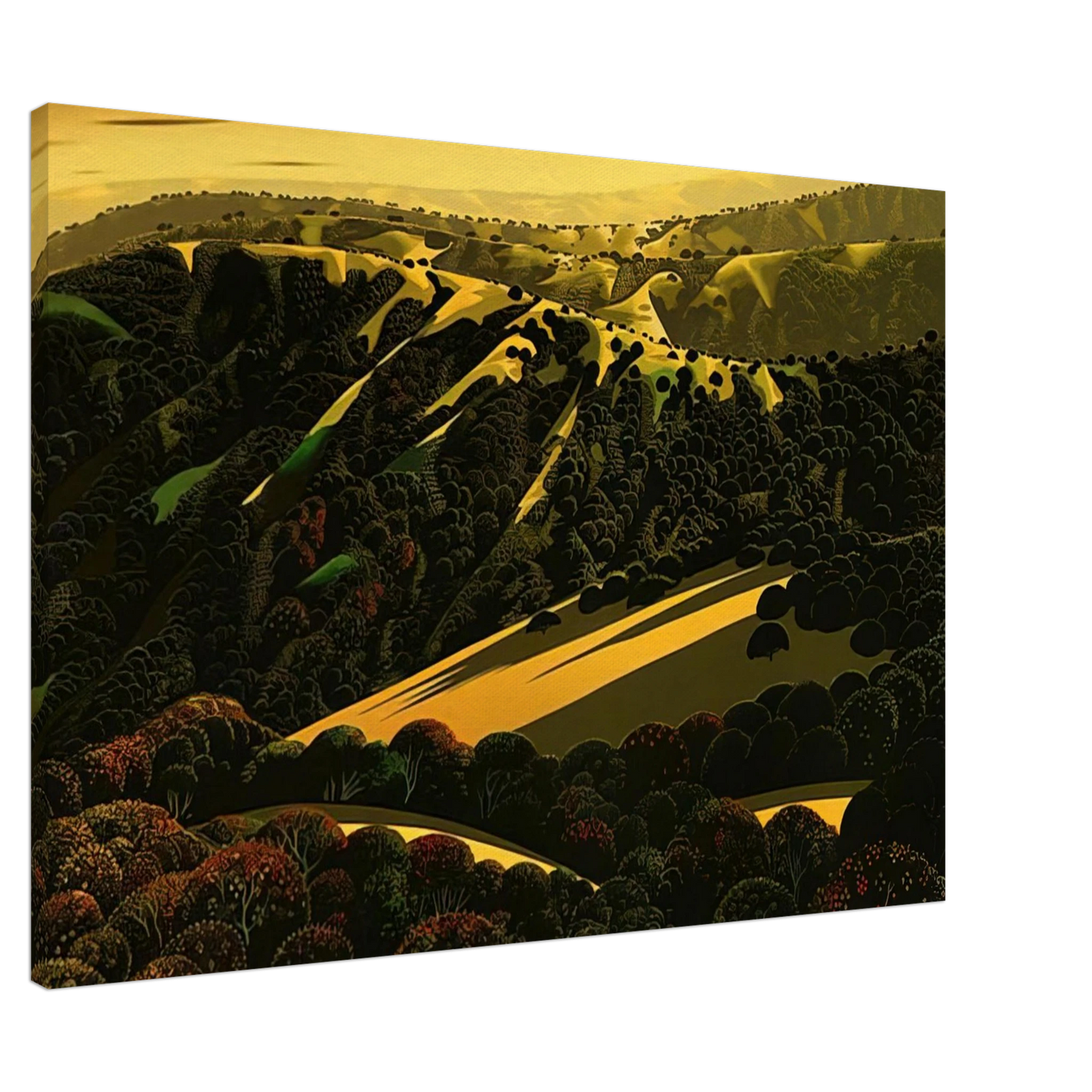 Eyvind Earle - Santa Cruz Mountains Canvas - 20x30 cm / 8x12 inches-canvas