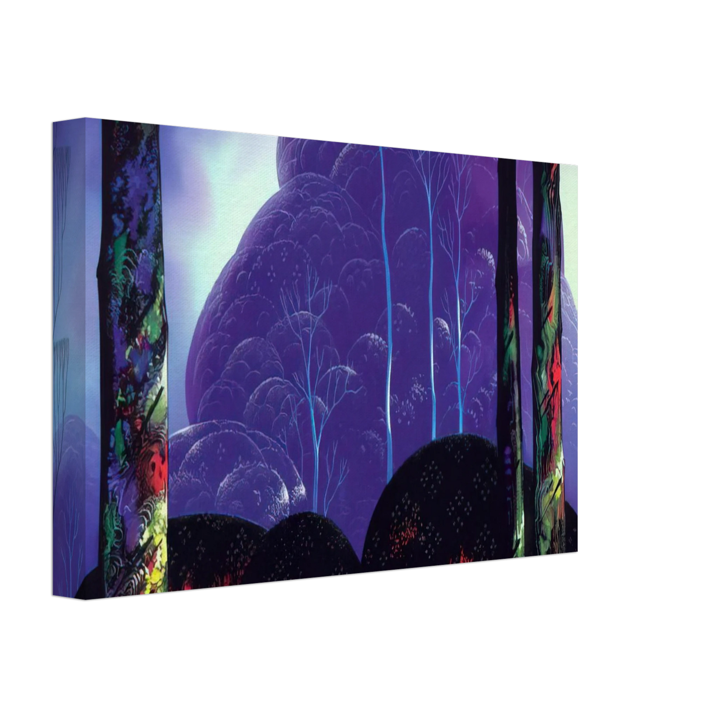 Eyvind Earle - Purple Sunset Canvas - 70x100 cm / 28x40 inches-canvas