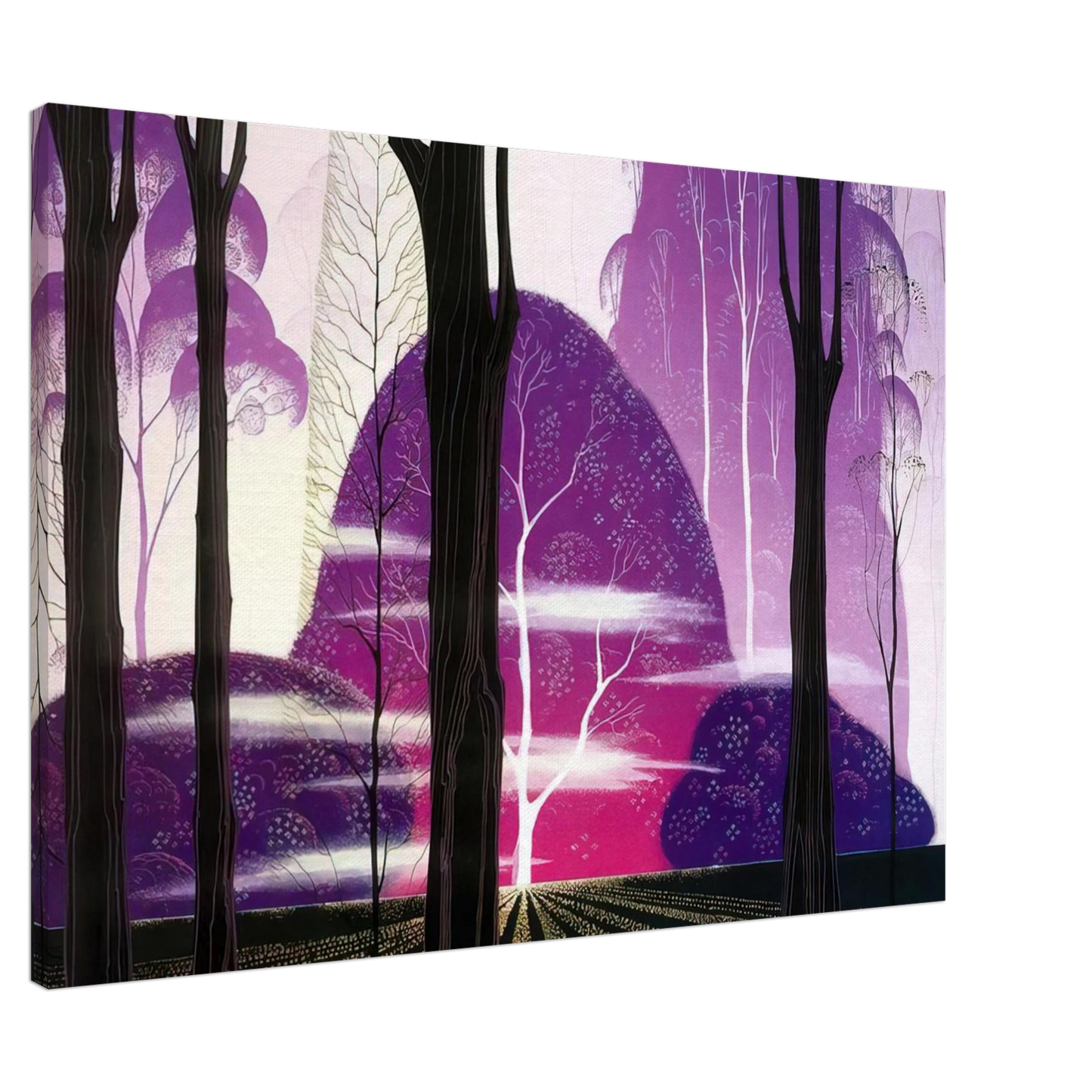Eyvind Earle - Purple Dawn Canvas - 20x30 cm / 8x12 inches-canvas