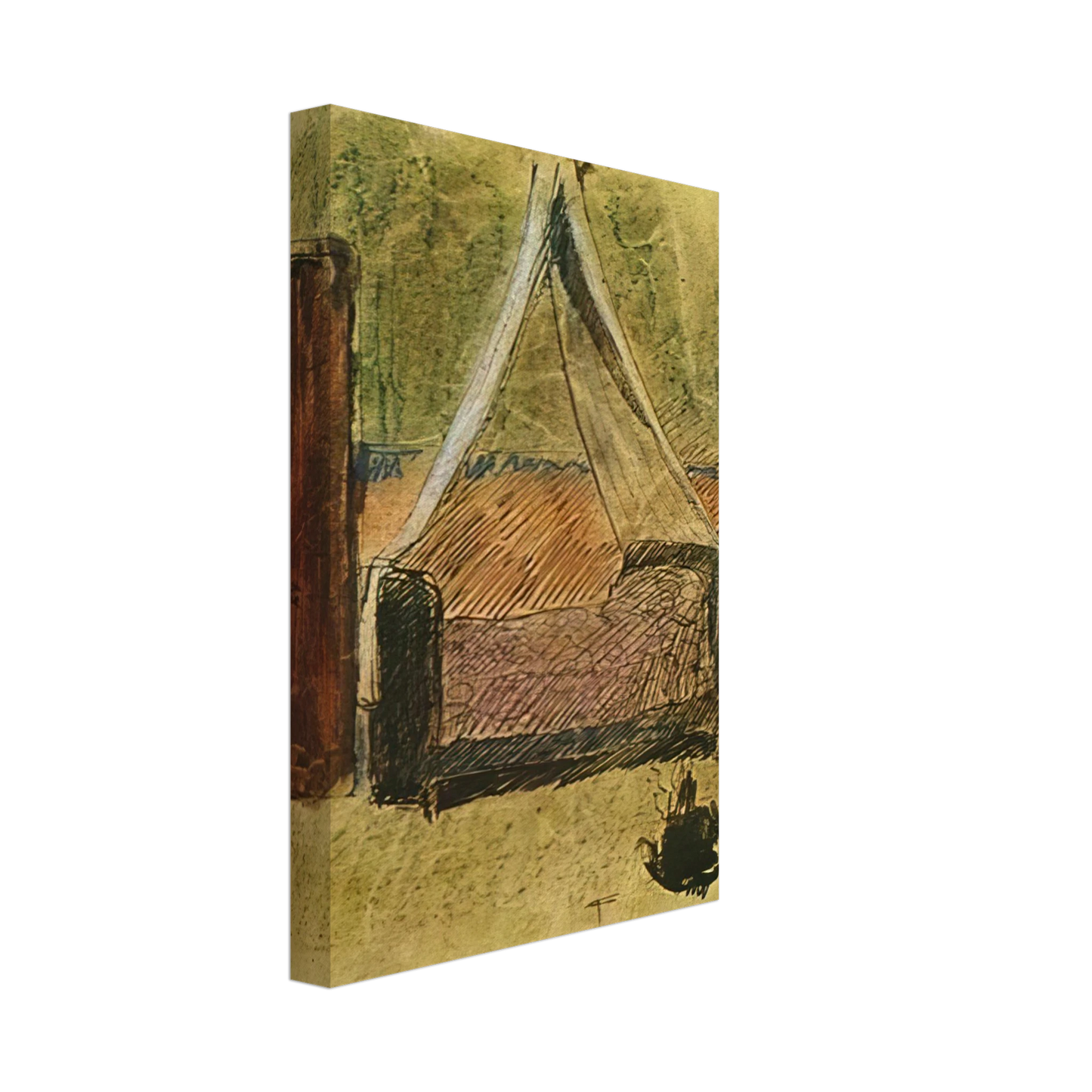 Pablo Picasso - Bed with mosquito nets Canvas - 70x100 cm / 28x40 inches-canvas