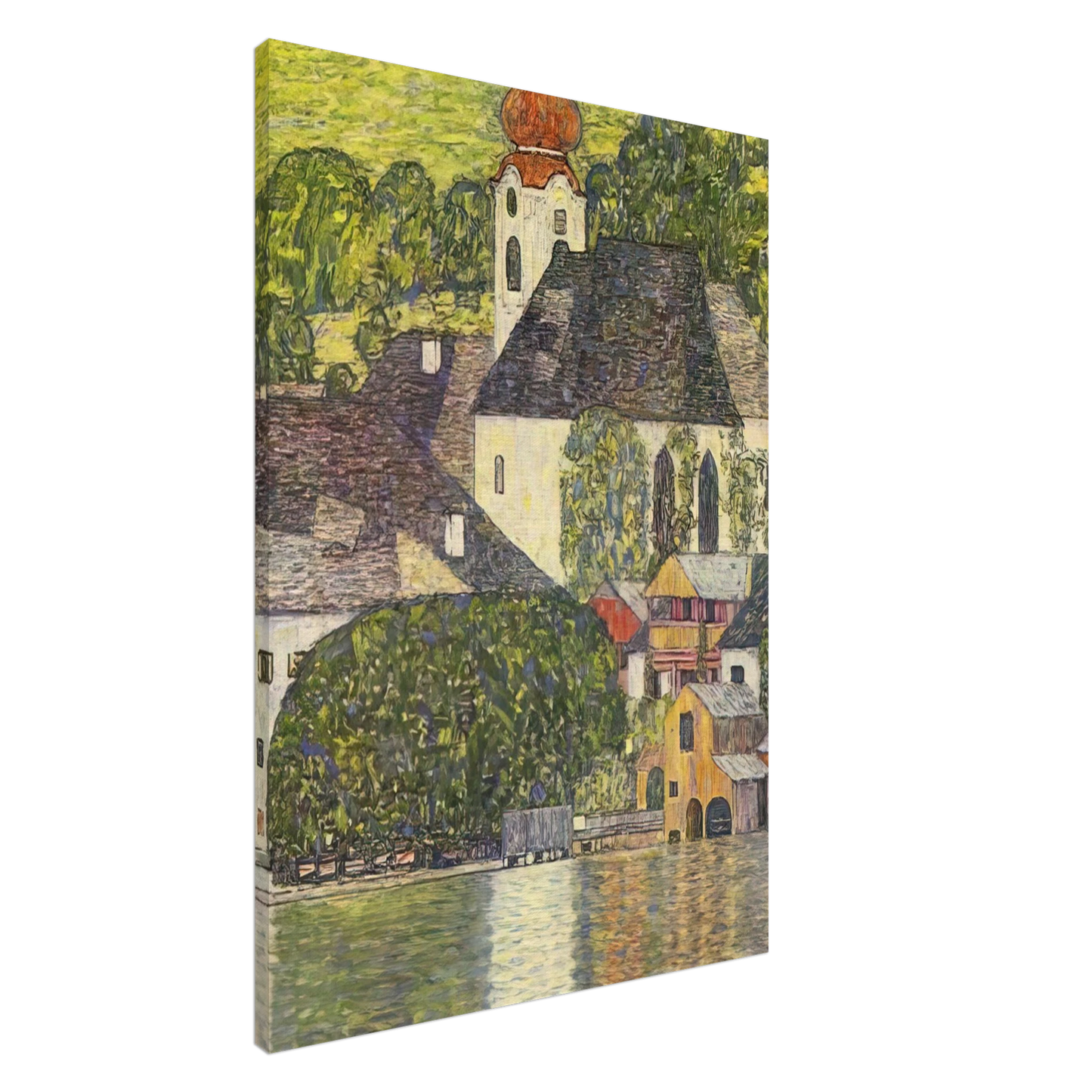 Gustav Klimt - CHRUCH IN UNTERACH ON THE ATTERSEE Canvas - 20x30 cm / 8x12 inches-canvas