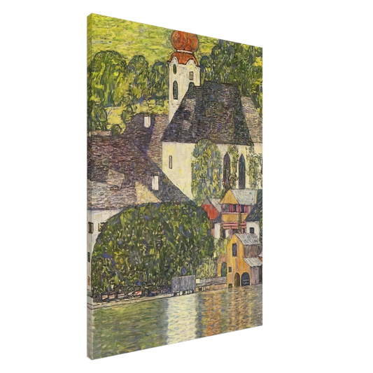 Gustav Klimt - CHRUCH IN UNTERACH ON THE ATTERSEE Canvas - 20x30 cm / 8x12 inches-canvas