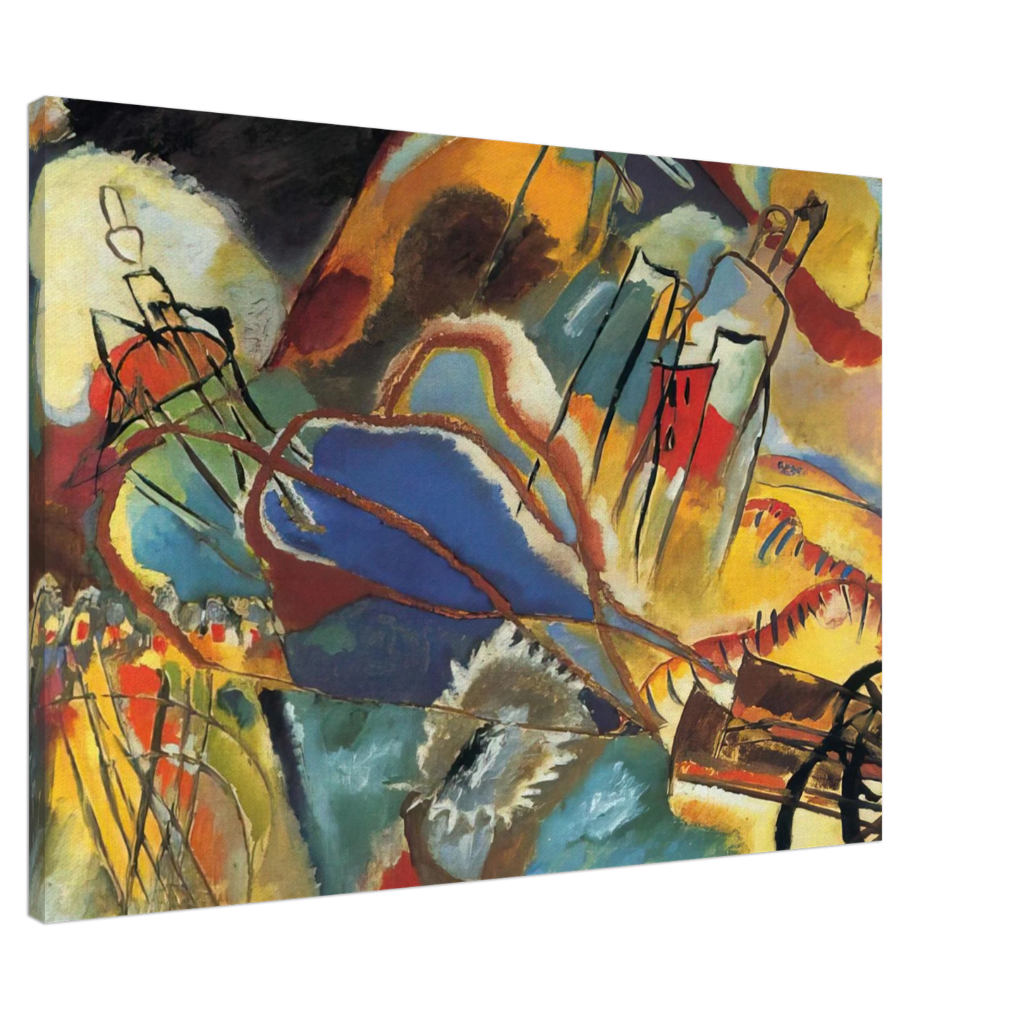 Wassily Kandinsky - IMPROVISATION 30 CANNONS 1913 Canvas - 20x30 cm / 8x12 inches-canvas