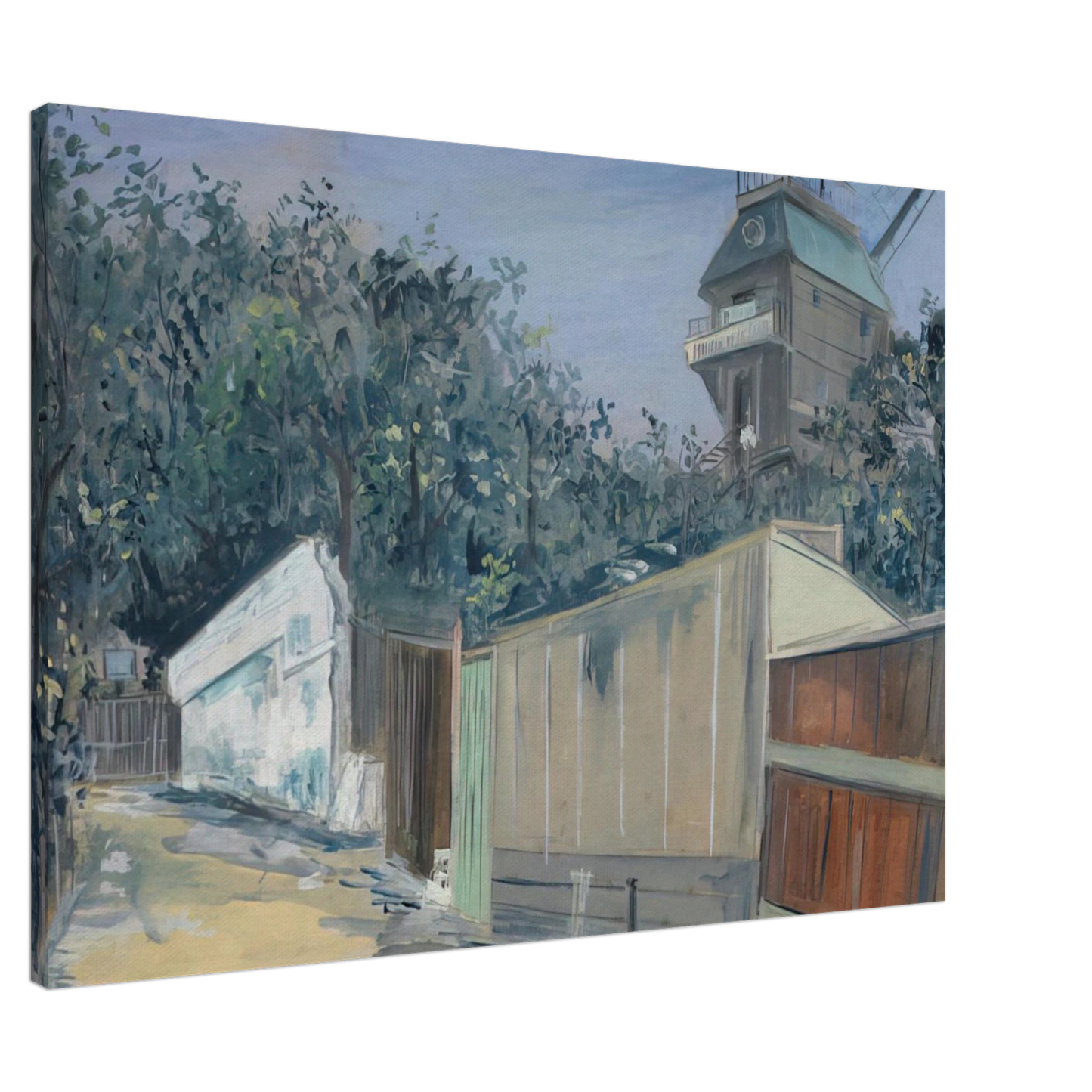 Maurice Utrillo - LE MOULIN DE LA GALETTE A MONTMARTRE 1915 Canvas - 20x30 cm / 8x12 inches-canvas