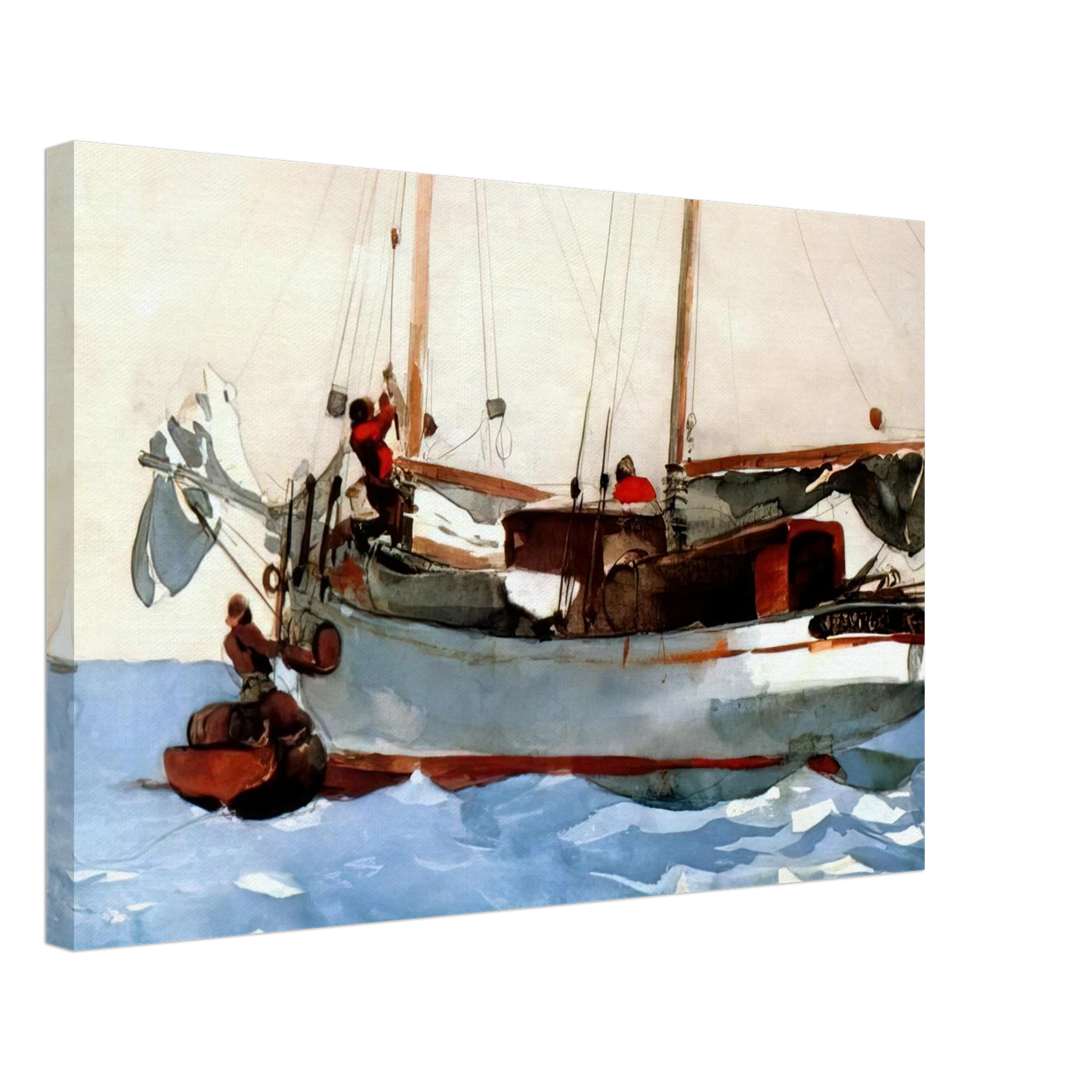 Winslow Homer - TAKING ON WET PROVISIONS Canvas - 40x60 cm / 16x24 inches-canvas