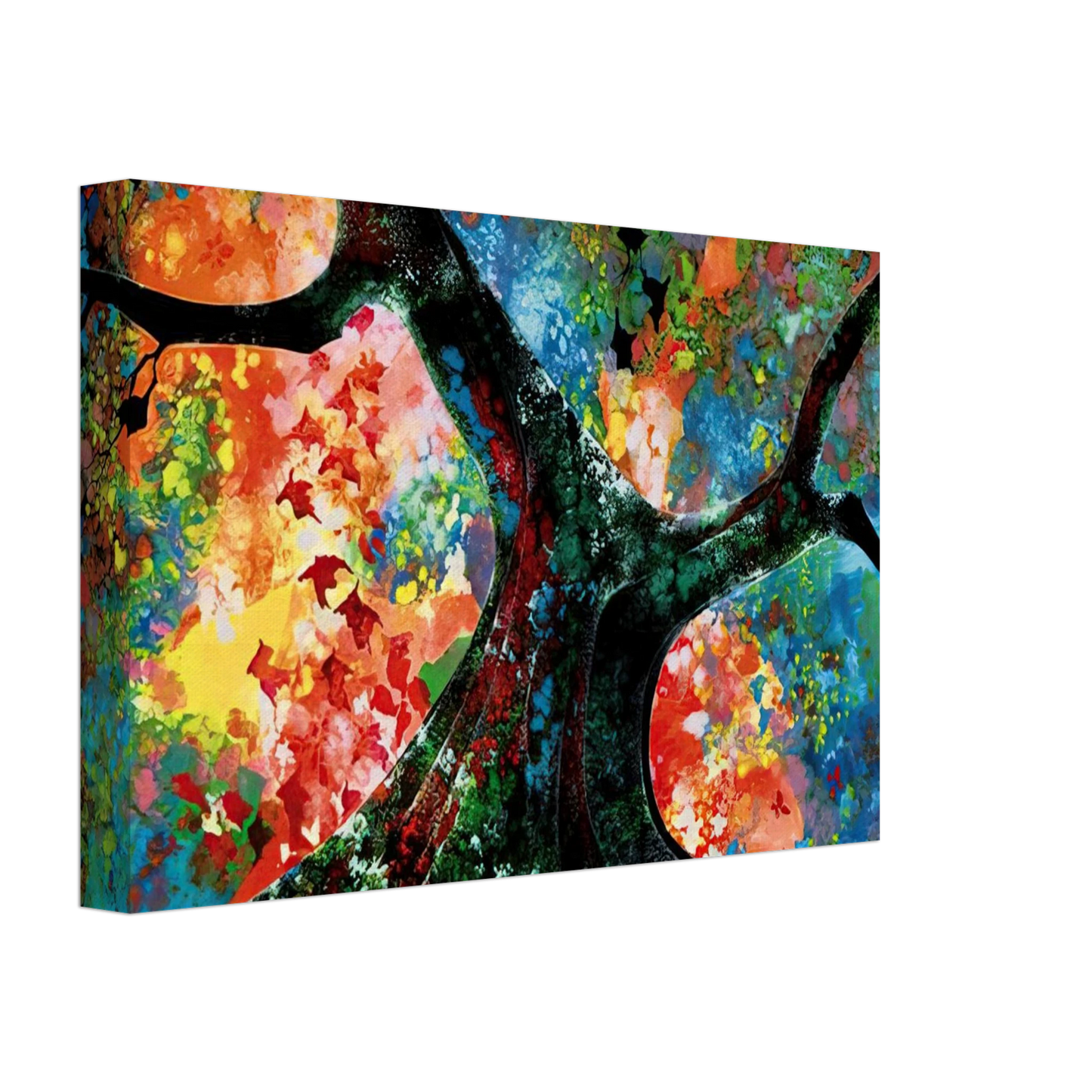 Eyvind Earle - Waves of Golden Fire Canvas - 70x100 cm / 28x40 inches-canvas