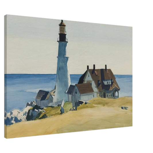Edward Hopper - Lighthouse and Buildings, Portland Head, Cape Elizabeth, Maine Canvas - 20x30 cm / 8x12 inches-canvas
