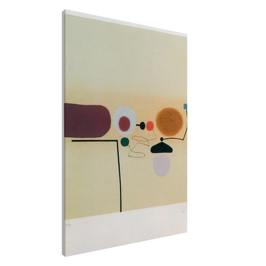 Victor Pasmore - COMPOSITE IMAGE ORANGE AND PINK Canvas - 20x30 cm / 8x12 inches-canvas