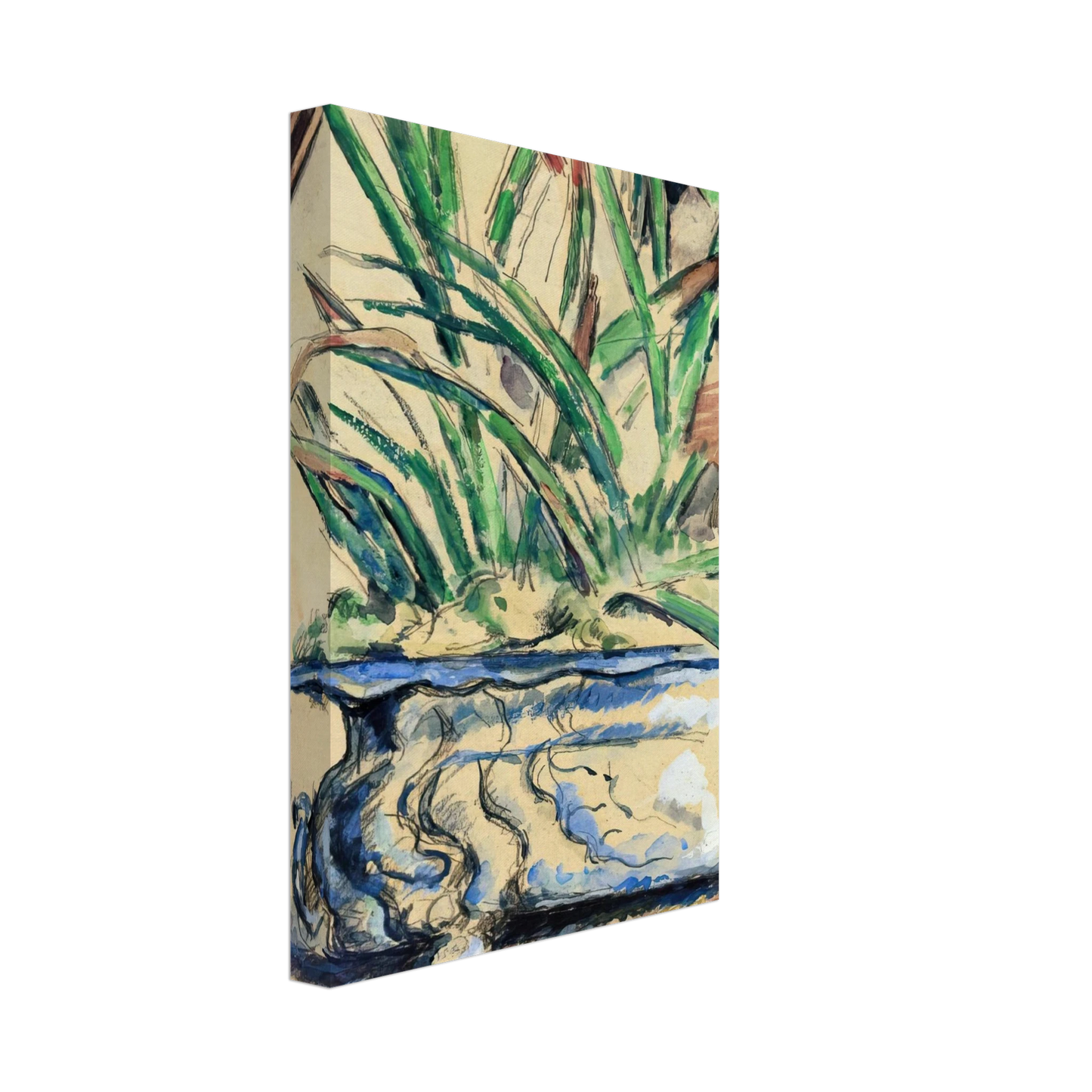 Paul Cezanne - Blue Flowerpot Canvas - 70x100 cm / 28x40 inches-canvas