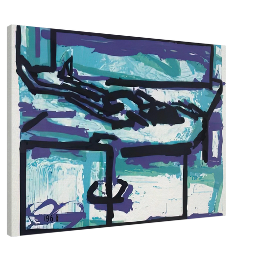 Frank Auerbach - RECLINING FIGURE I Canvas - 20x30 cm / 8x12 inches-canvas