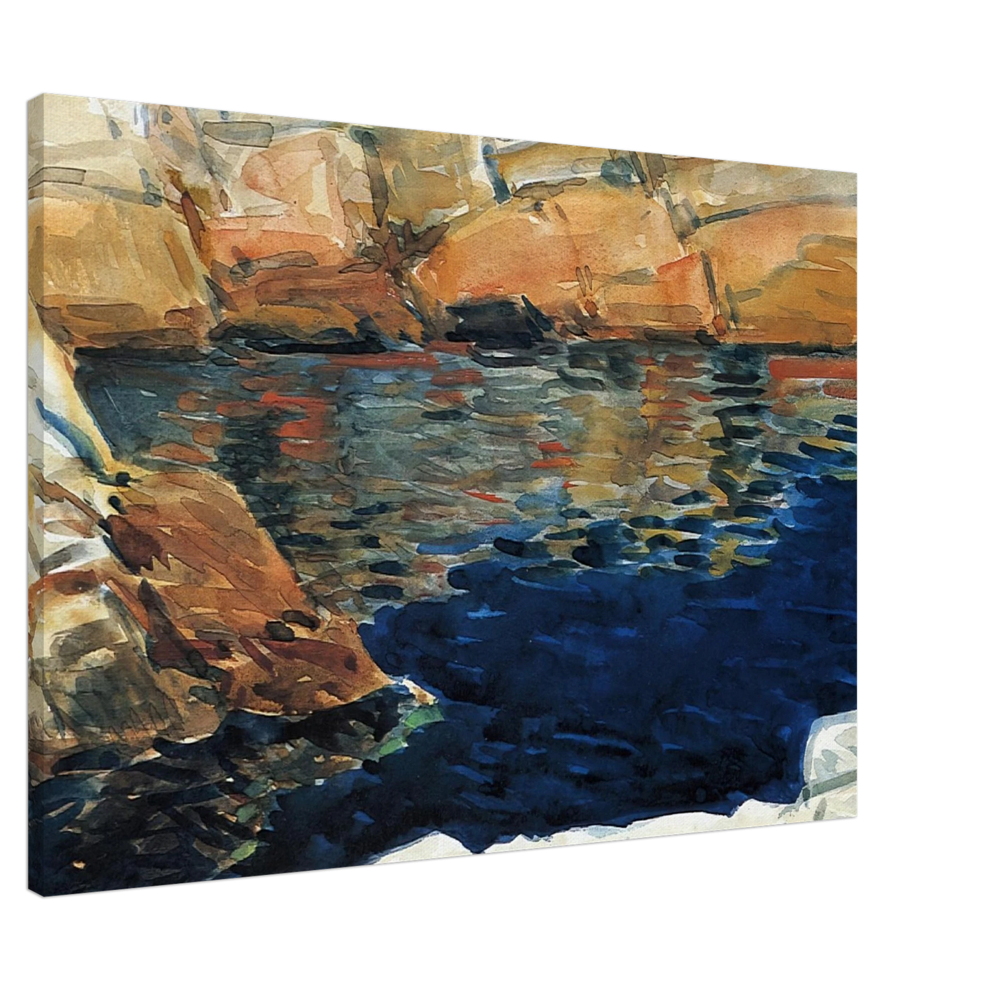 Childe Hassam - Looking into Beryl Pool Canvas - 20x30 cm / 8x12 inches-canvas