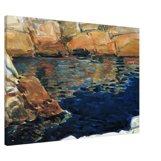 Childe Hassam - Looking into Beryl Pool Canvas - 20x30 cm / 8x12 inches-canvas