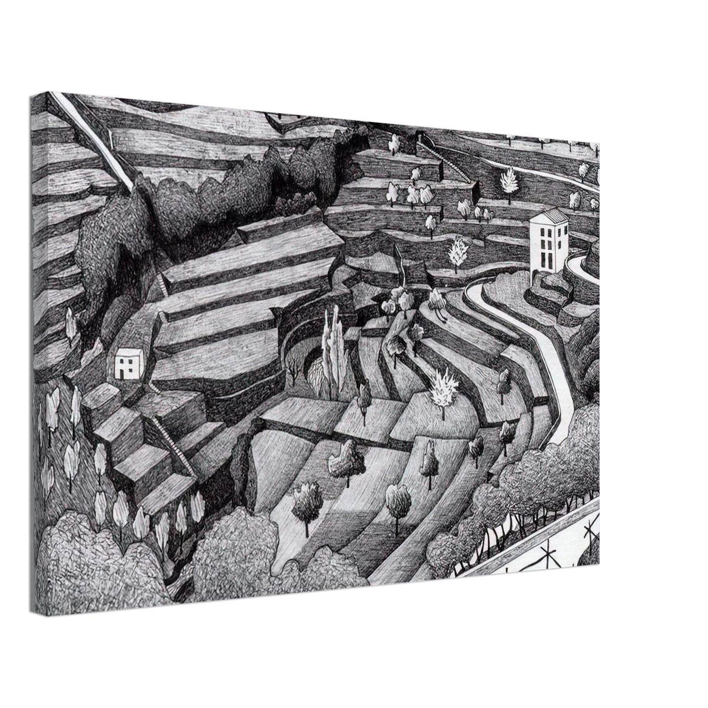 MC Escher - RAVELLO II Canvas - 40x60 cm / 16x24 inches-canvas