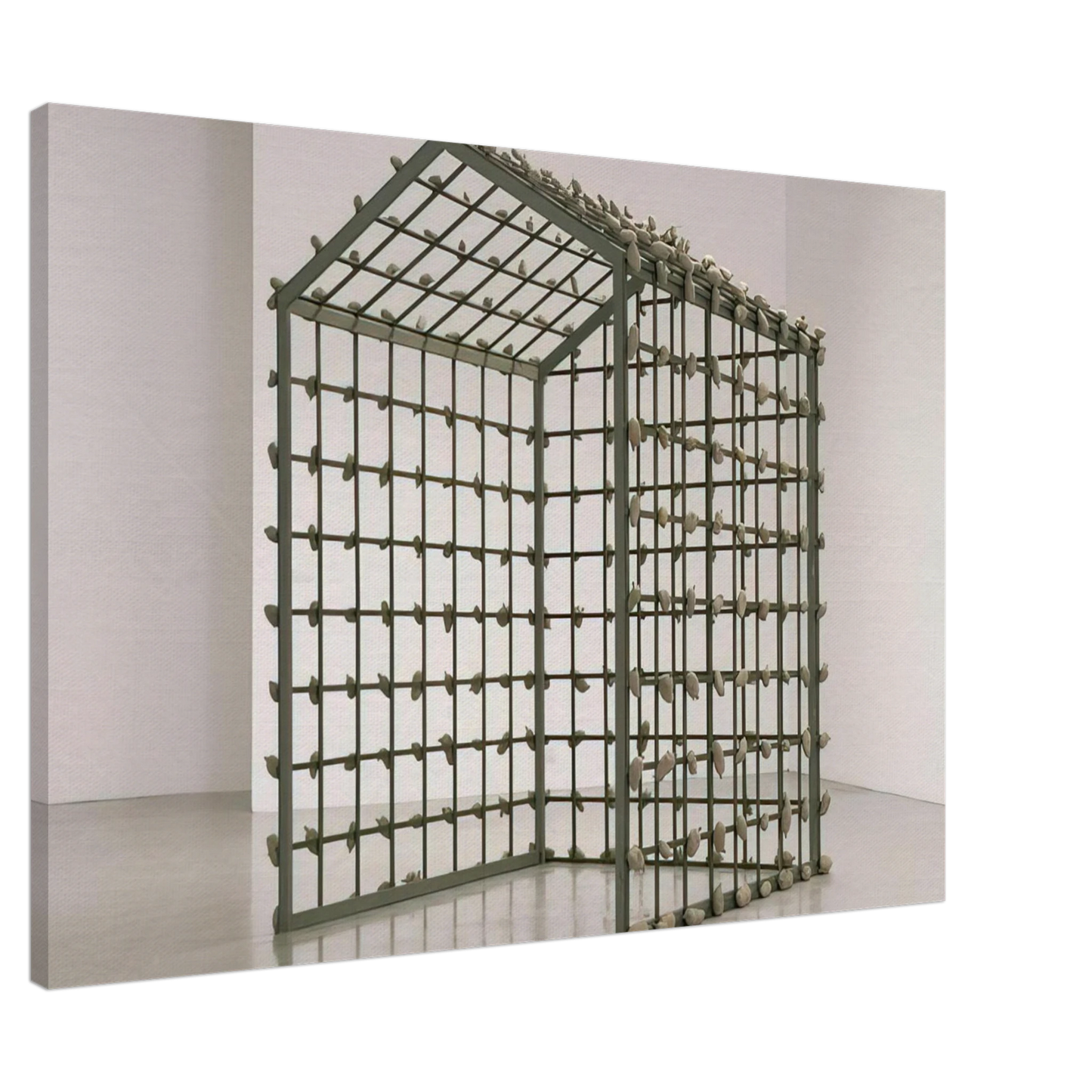 Sigmar Polke - POTATO HOUSE KARTOFFELHAUS 1967 Canvas - 20x30 cm / 8x12 inches-canvas