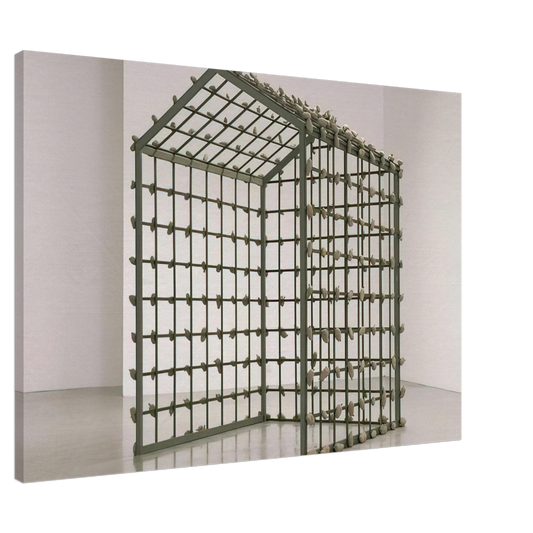 Sigmar Polke - POTATO HOUSE KARTOFFELHAUS 1967 Canvas - 20x30 cm / 8x12 inches-canvas