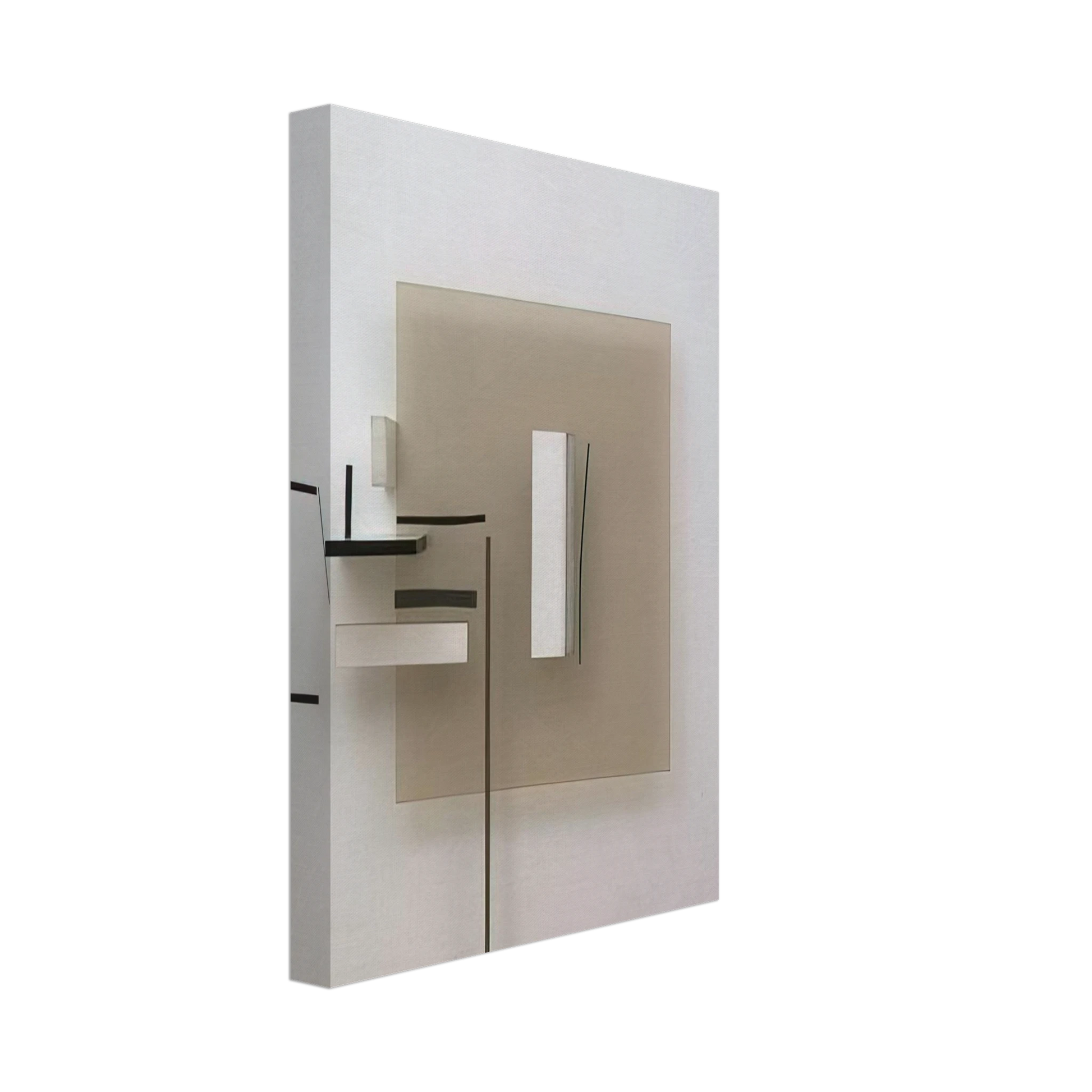 Victor Pasmore - Synthetic Construction White and Black - 1966 Canvas - 40x60 cm / 16x24 inches-canvas