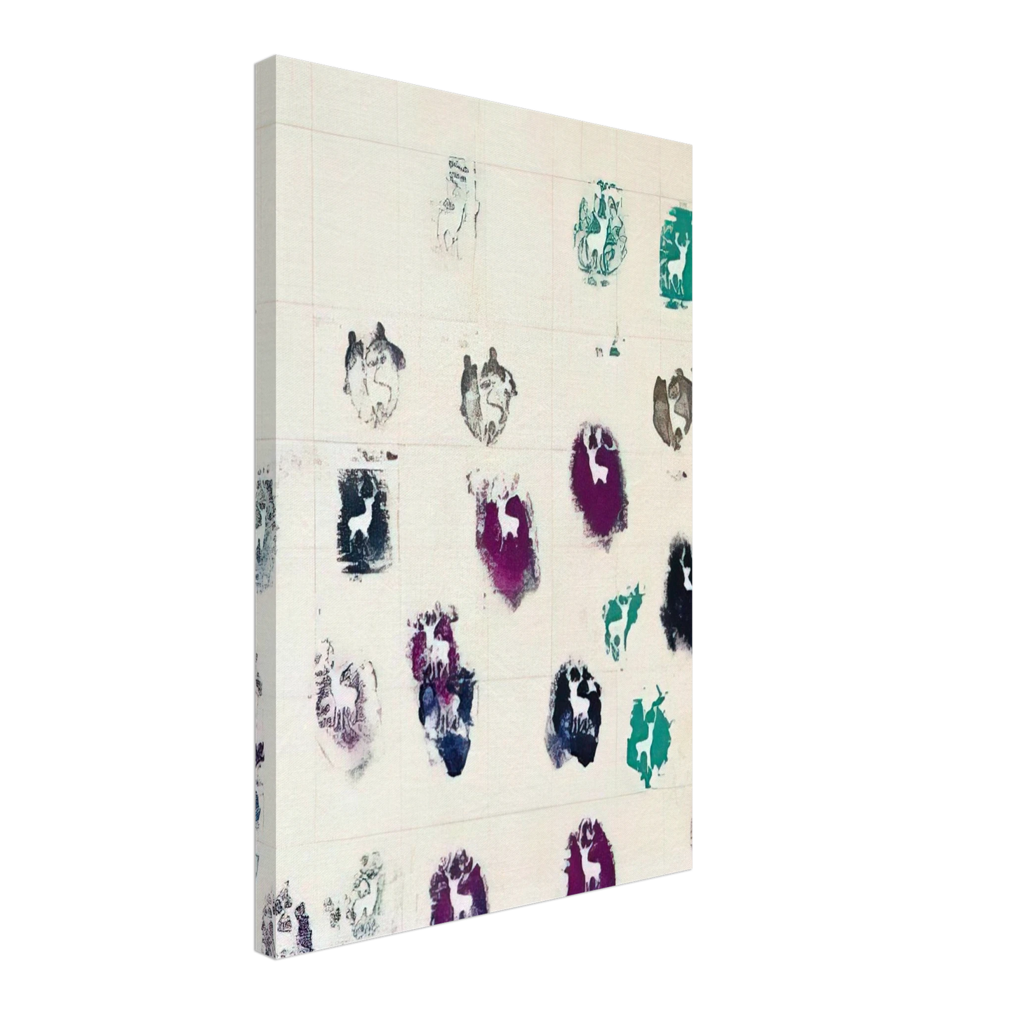 Alighiero Boetti - UNTITLED STAMBECCHI 1981 Canvas - 40x60 cm / 16x24 inches-canvas