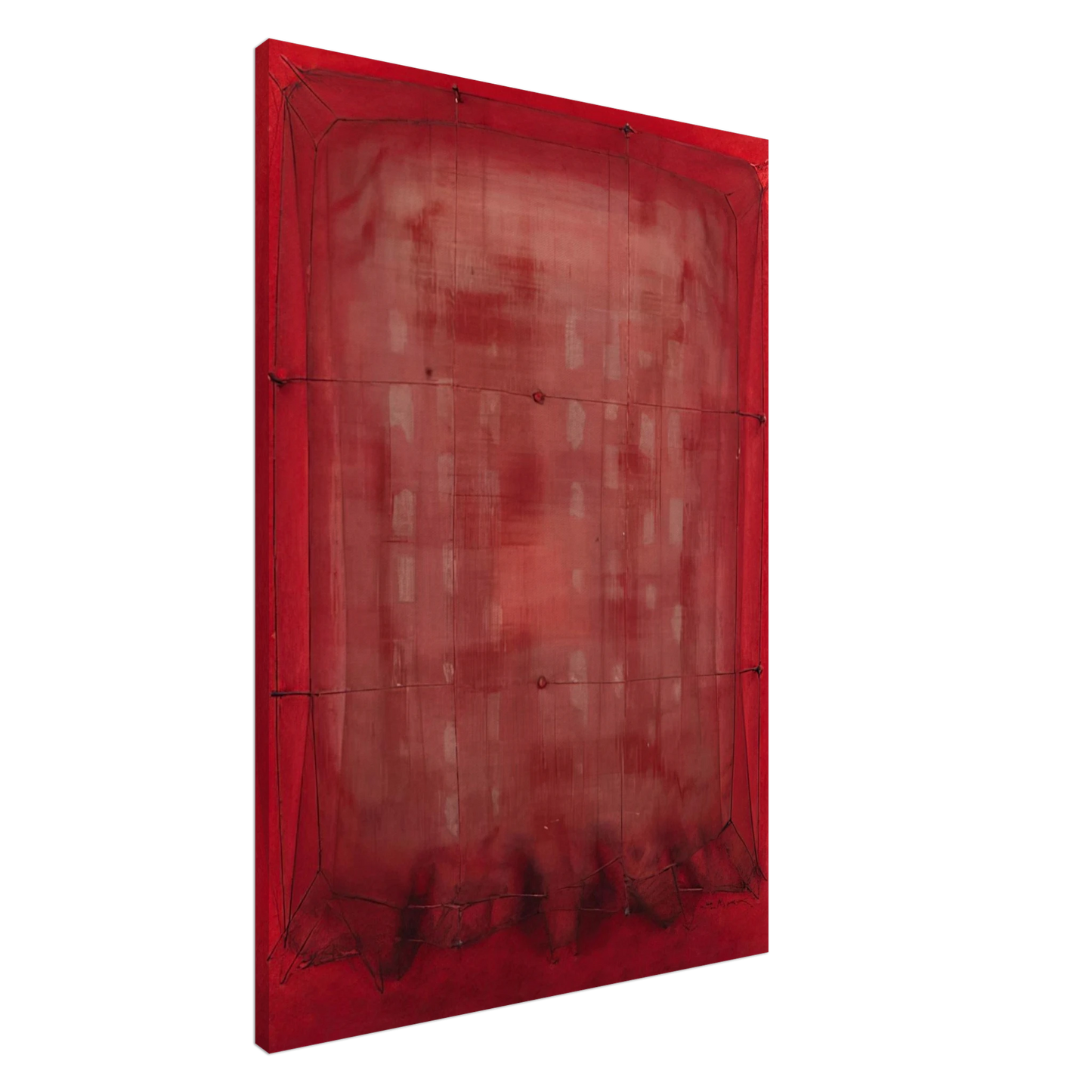 Manuel Rivera - Espejo vestido de rojo - Art Informel Canvas - 20x30 cm / 8x12 inches-canvas