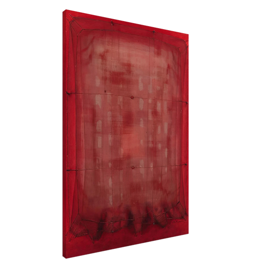 Manuel Rivera - Espejo vestido de rojo - Art Informel Canvas - 20x30 cm / 8x12 inches-canvas