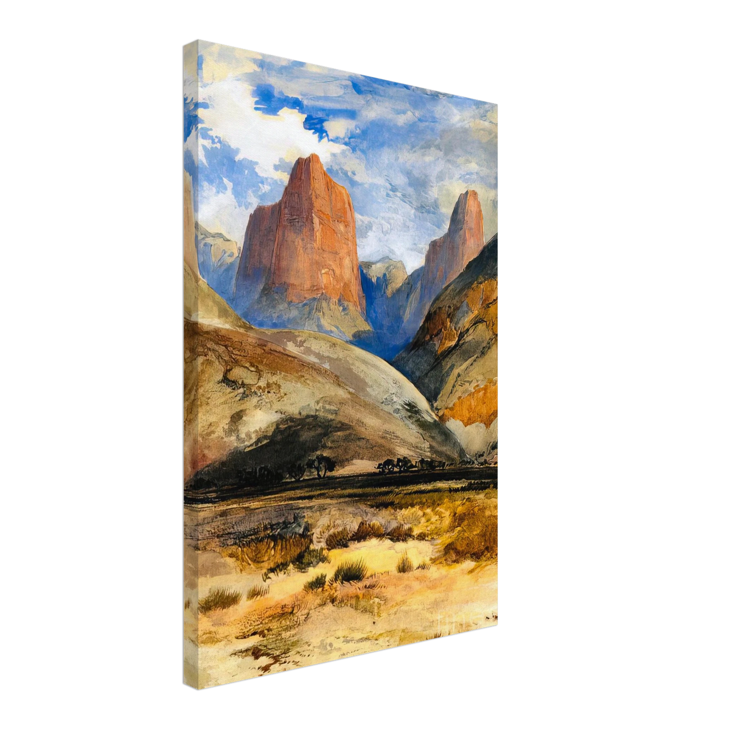 Thomas Moran - Colburns Butte South Utah Canvas - 40x60 cm / 16x24 inches-canvas