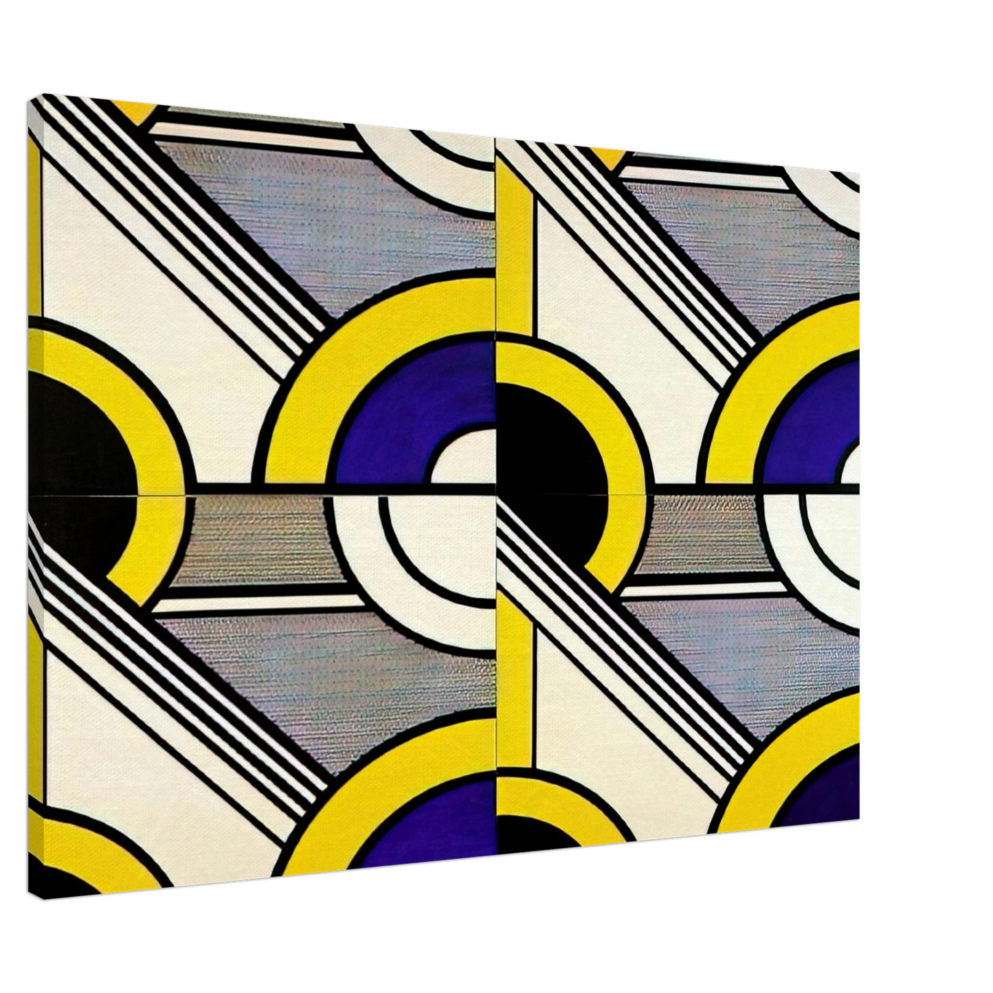 Roy Lichtenstein - MODULAR PAINTING WITH FOUR PANELS 1 1969 Canvas - 20x30 cm / 8x12 inches-canvas