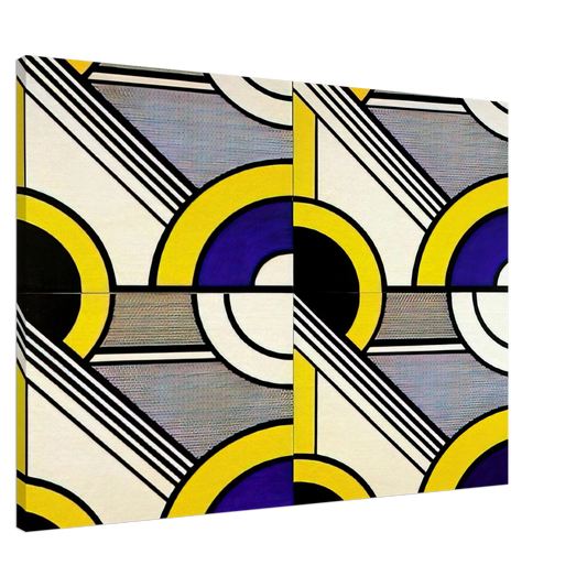 Roy Lichtenstein - MODULAR PAINTING WITH FOUR PANELS 1 1969 Canvas - 20x30 cm / 8x12 inches-canvas