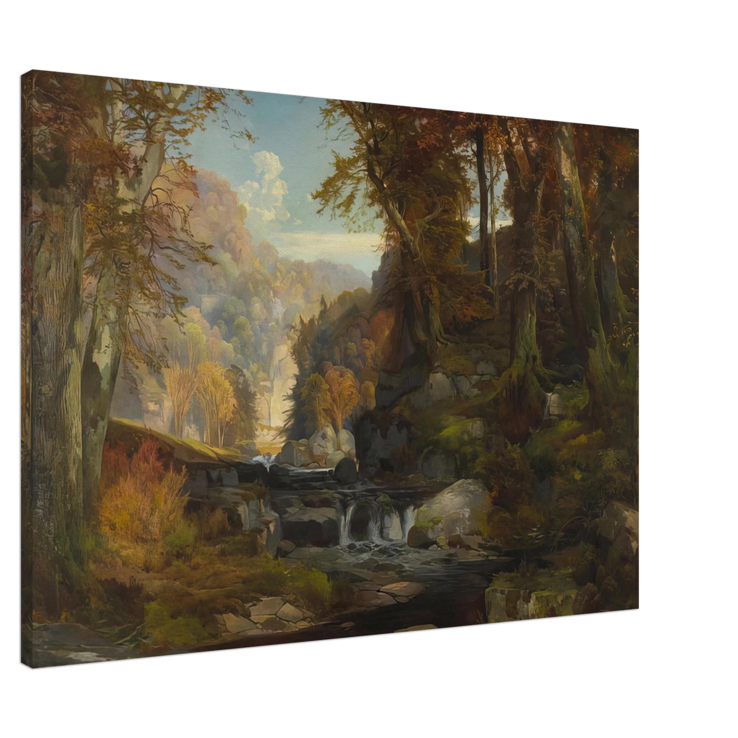 Thomas Moran - A Scene on the Tohickon Creek Autumn Canvas - 20x30 cm / 8x12 inches-canvas