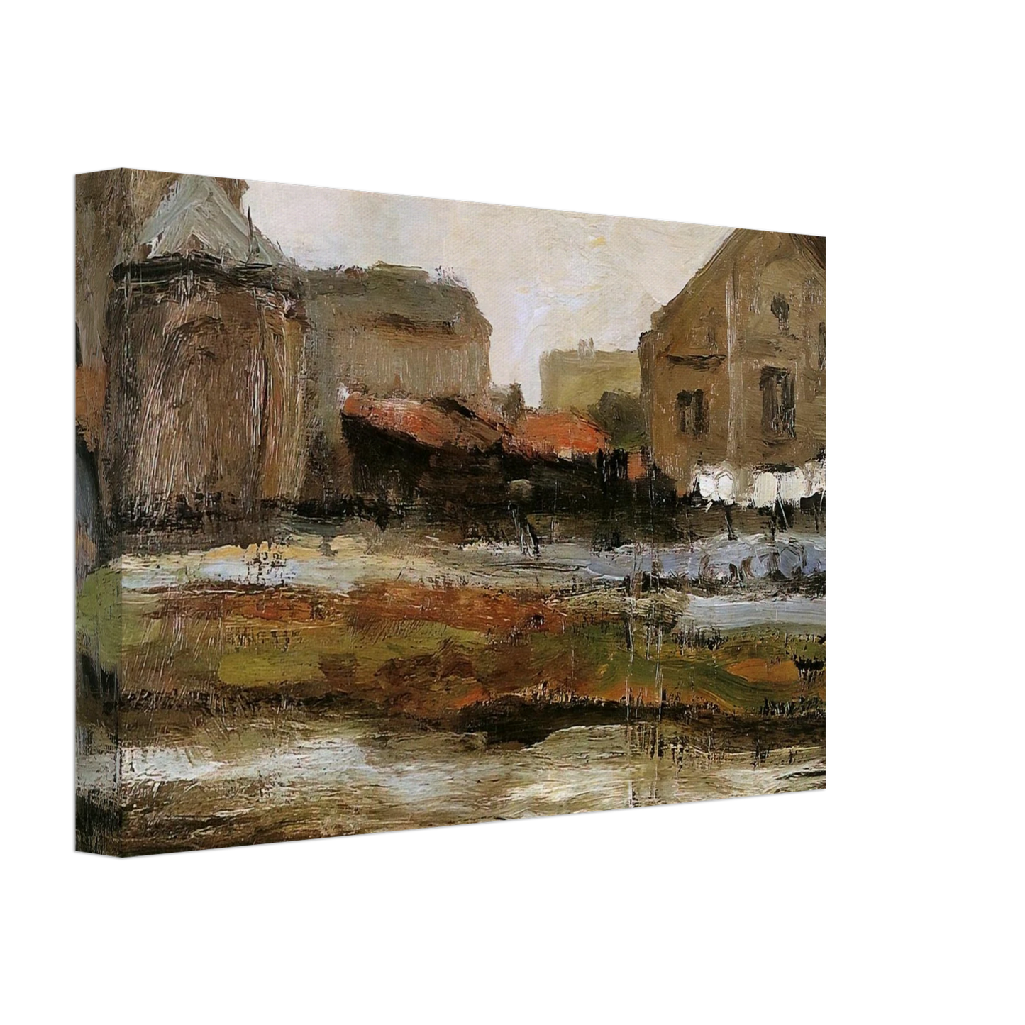 Piet Mondrian - Schinkelbuurtje Sun Canvas - 40x60 cm / 16x24 inches-canvas