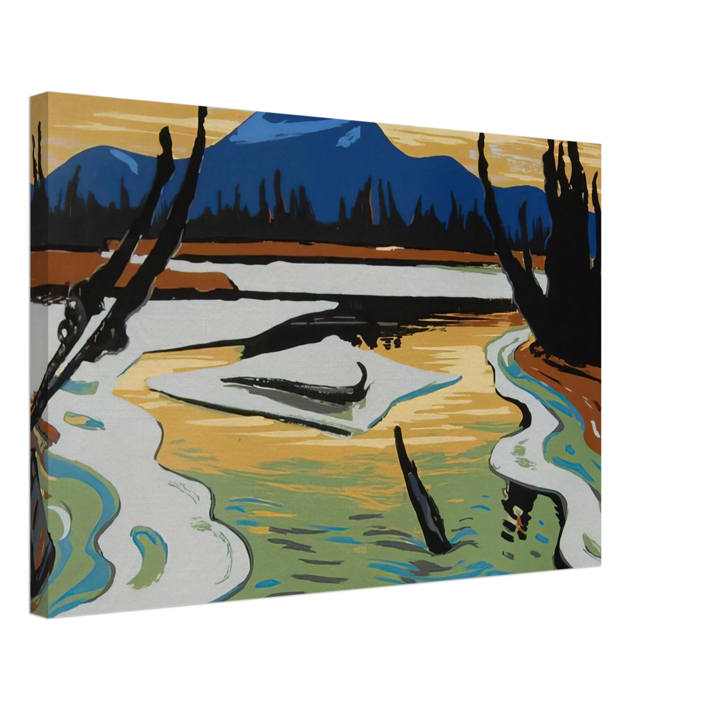 A.Y. Jackson - Smart River Alaska - 1945 Canvas - 40x60 cm / 16x24 inches-canvas