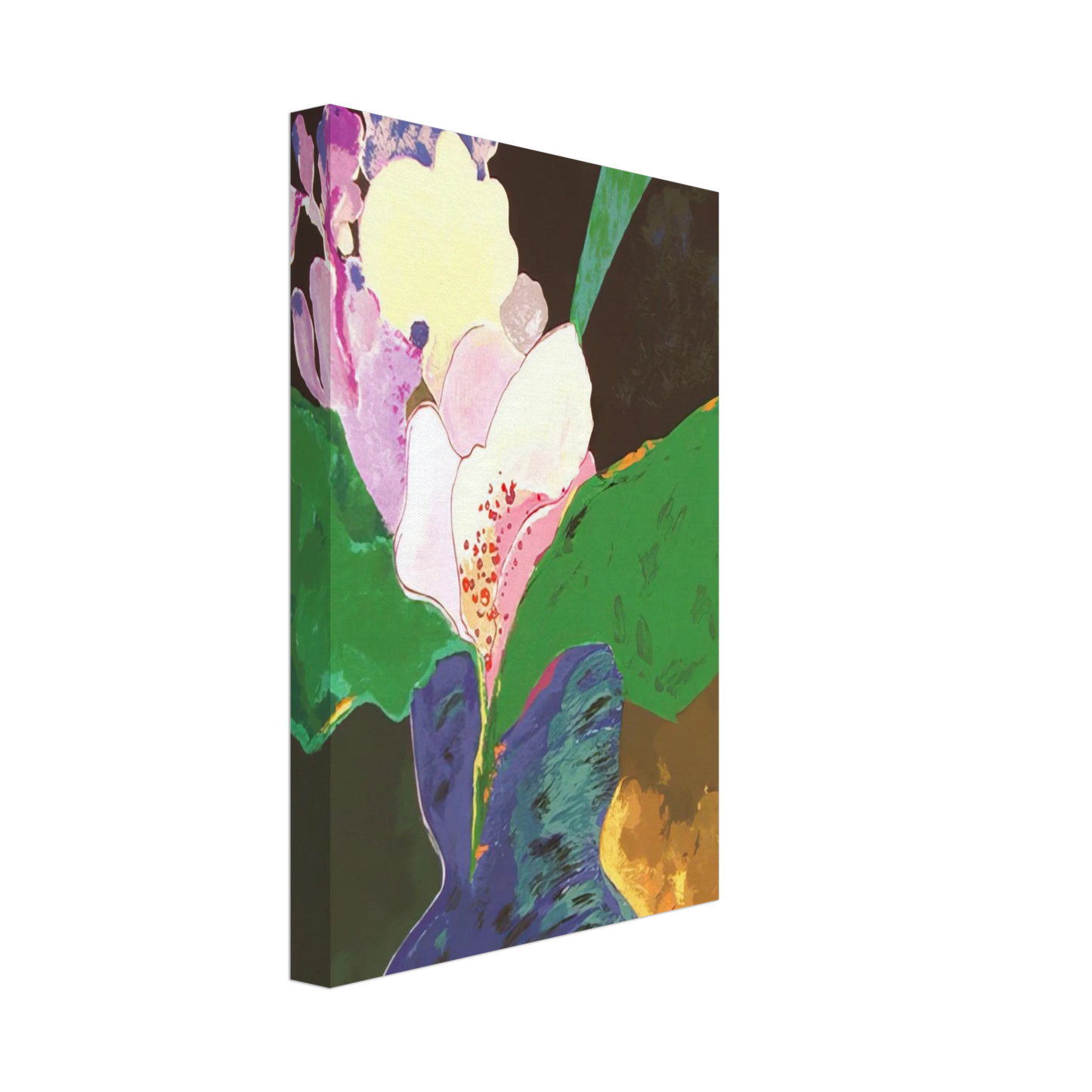 Aldemir Martins - Blue Vase With Flowers - 2002 Canvas - 40x60 cm / 16x24 inches-canvas