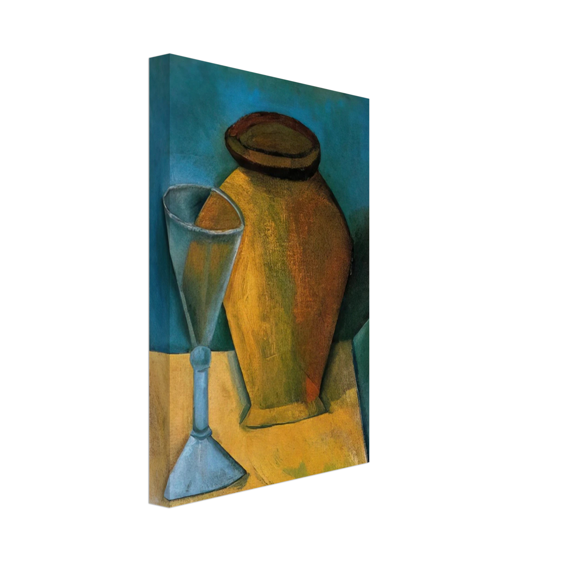 Pablo Picasso - Pot, Glass and Book - 1908 Canvas - 70x100 cm / 28x40 inches-canvas