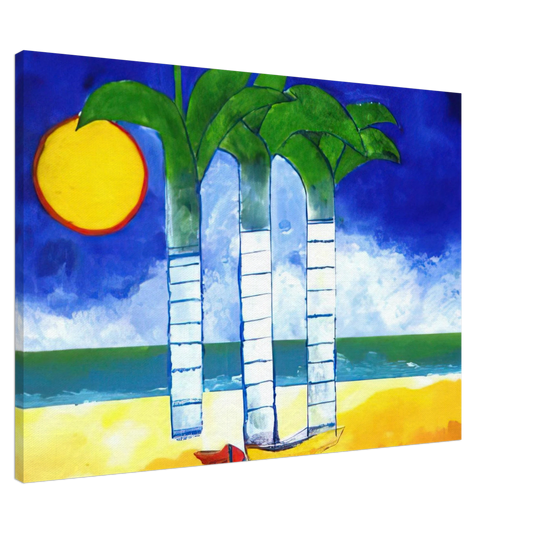 Aldemir Martins - Paisagem - Naive Art Primitivism Canvas - 20x30 cm / 8x12 inches-canvas