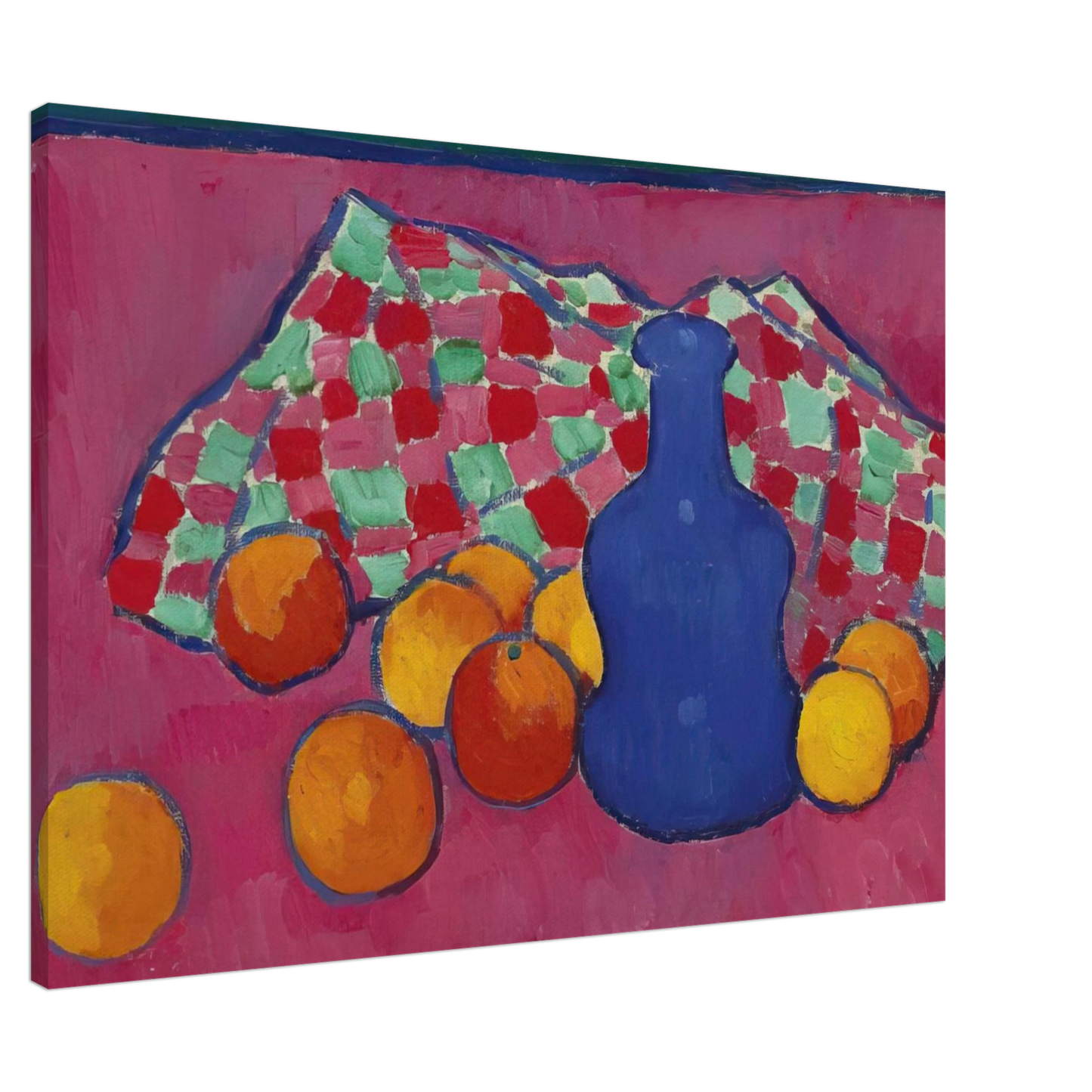 Alexej von Jawlensky - BLAUE VASE MIT ORANGEN 1908 Canvas - 20x30 cm / 8x12 inches-canvas