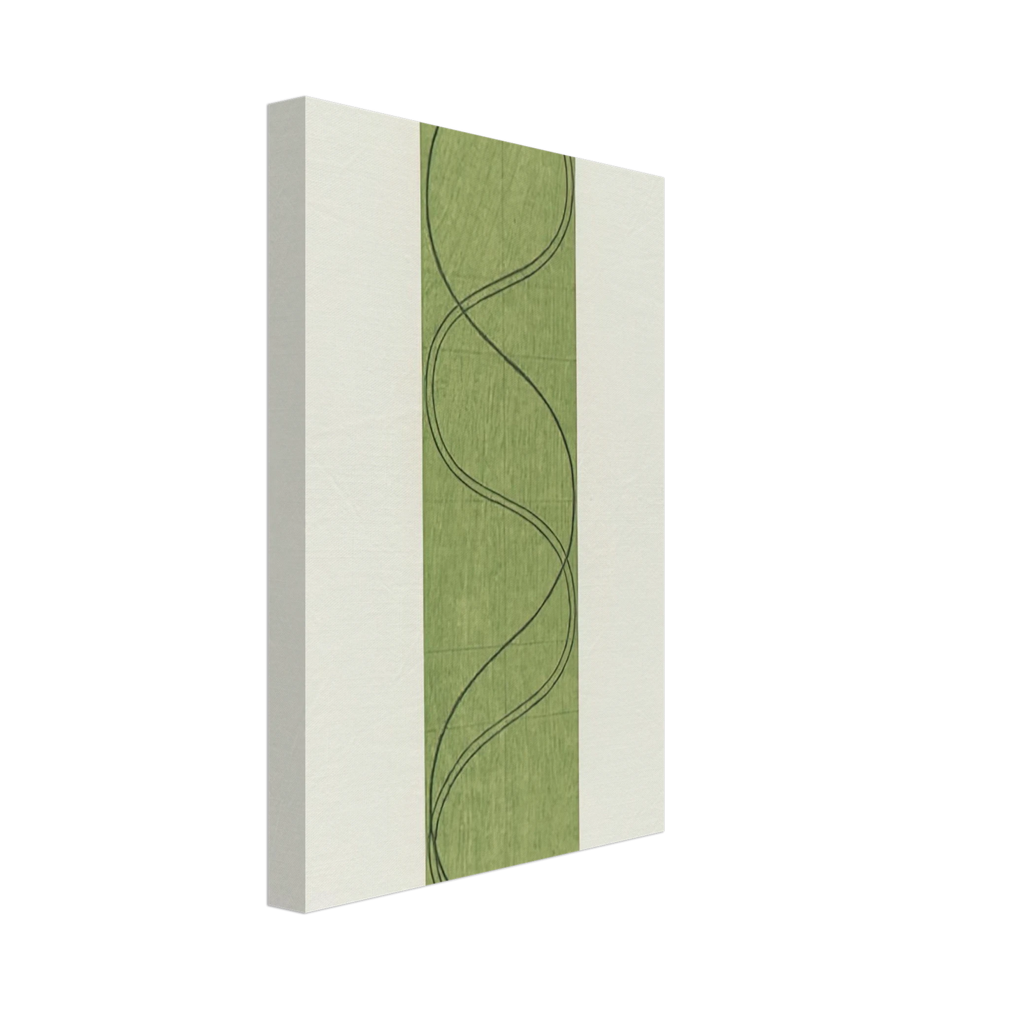 Robert Mangold - GREEN COLUMN FIGURE 2003 Canvas - 40x60 cm / 16x24 inches-canvas