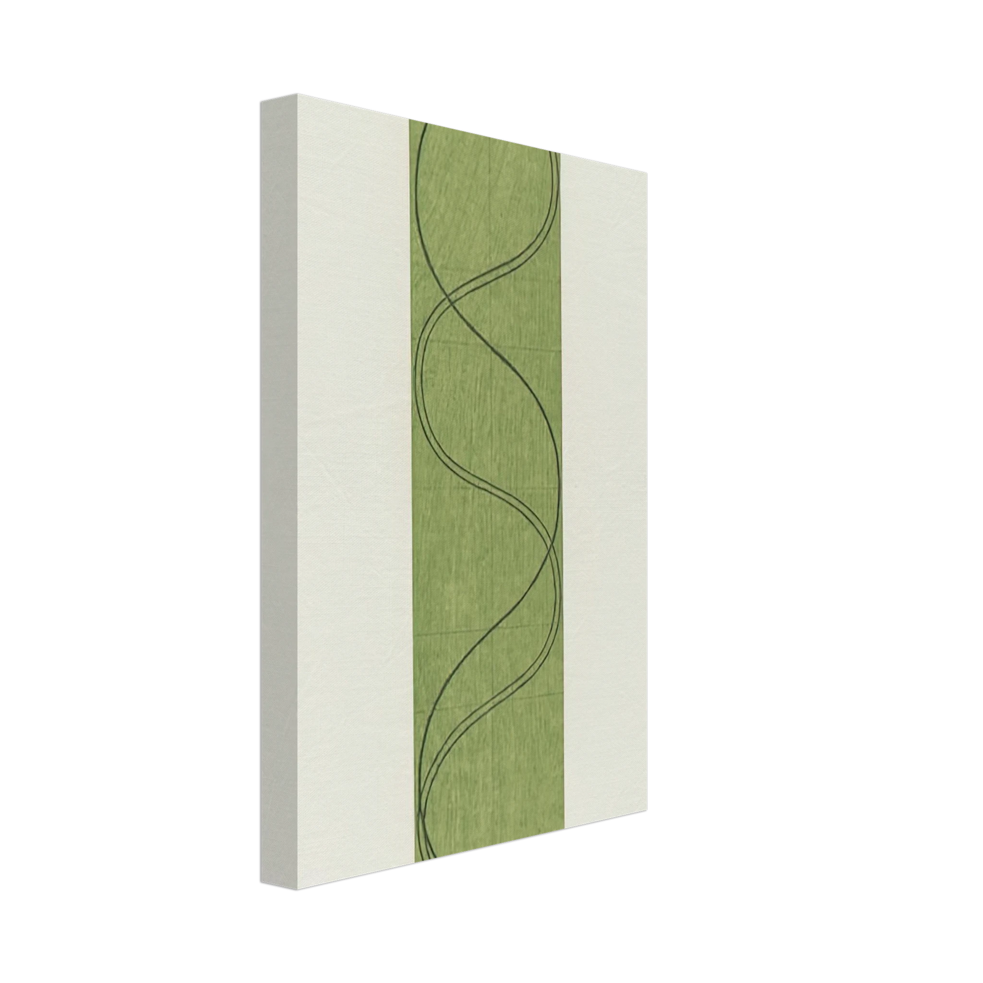 Robert Mangold - GREEN COLUMN FIGURE 2003 Canvas - 40x60 cm / 16x24 inches-canvas