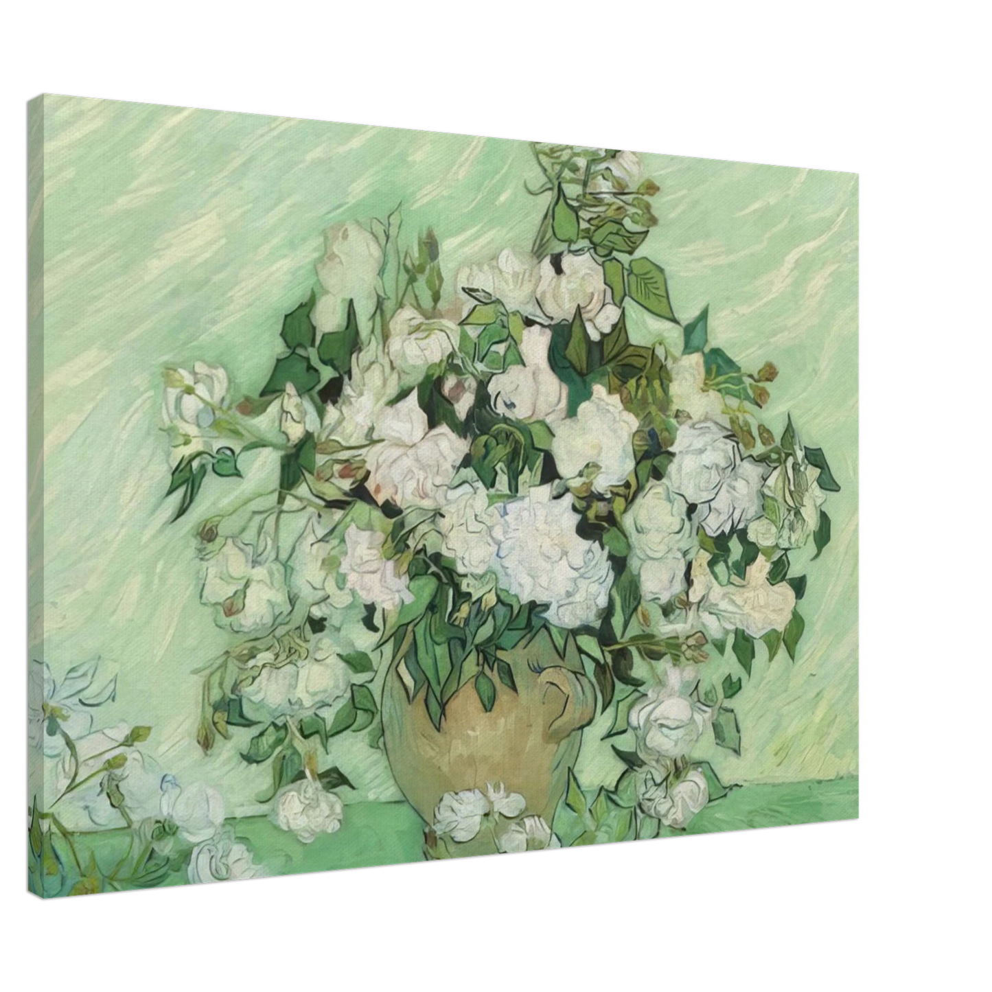 Vincent van Gogh - Vase with Pink Roses Canvas - 20x30 cm / 8x12 inches-canvas