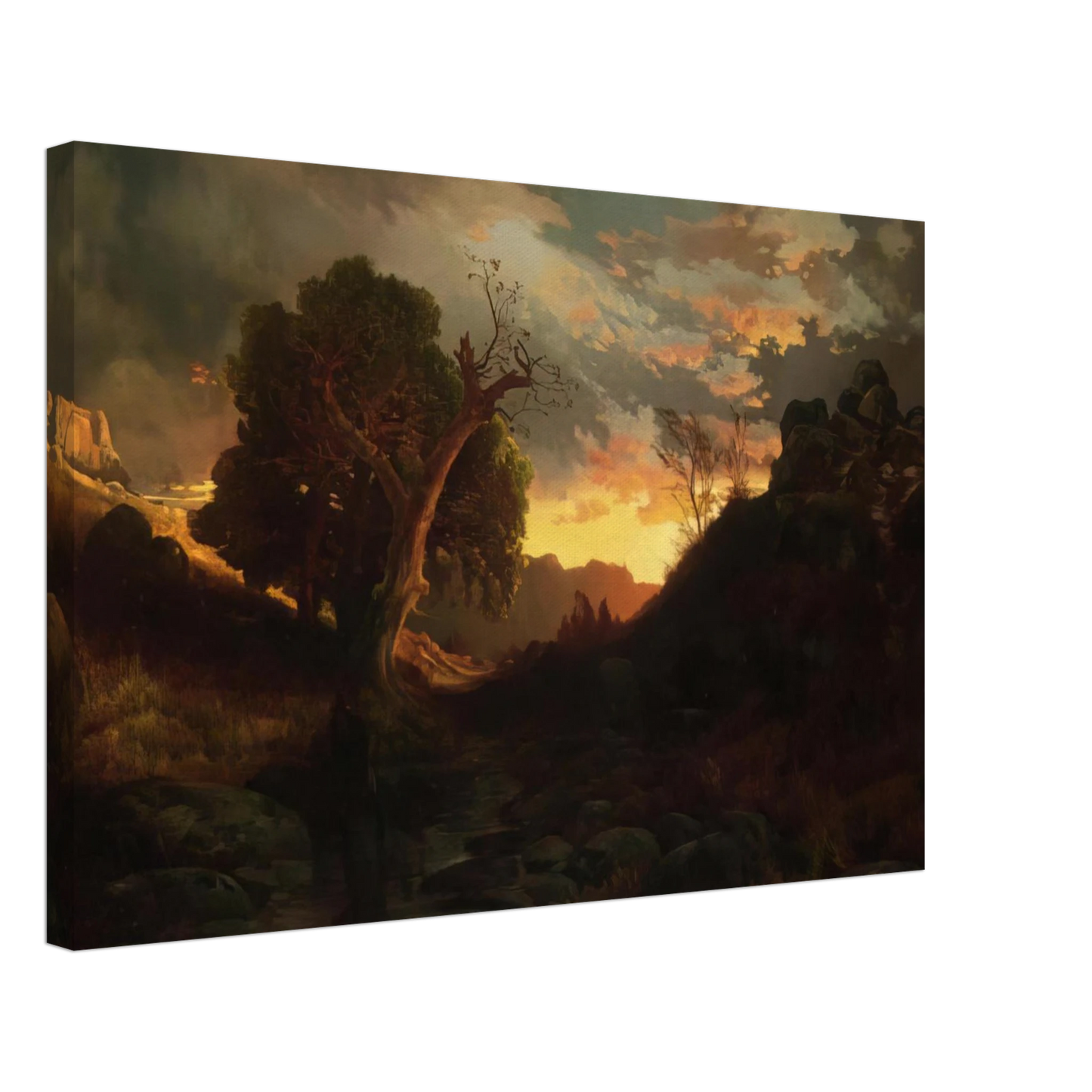 Thomas Moran - The Evening Hunter Canvas - 70x100 cm / 28x40 inches-canvas