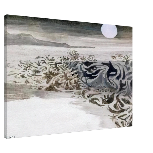 Mary Fedden - Coastal landscape - 1973 Canvas - 20x30 cm / 8x12 inches-canvas